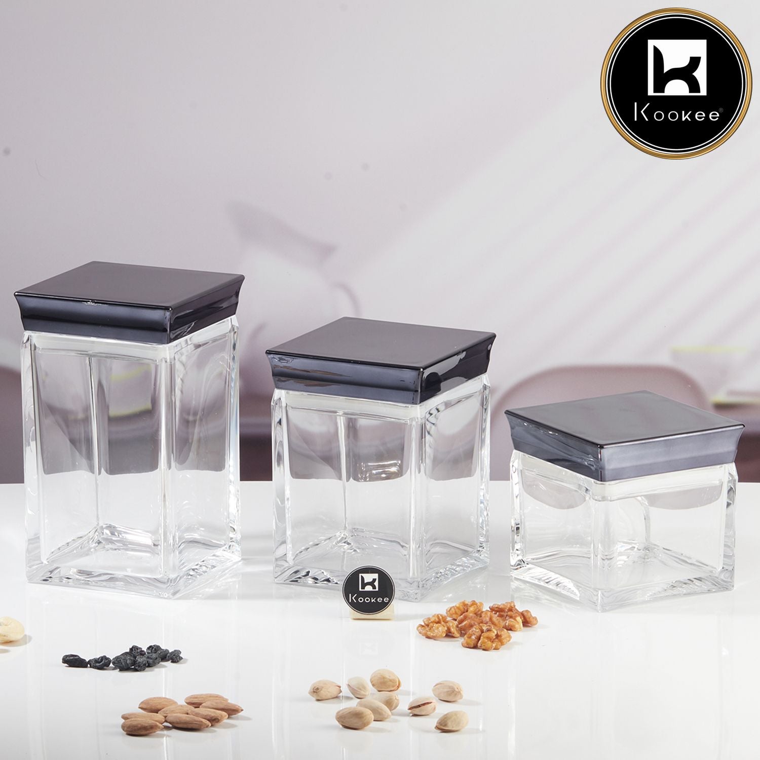 Kookee Canister Jars (Acrylic), Black, ART11244