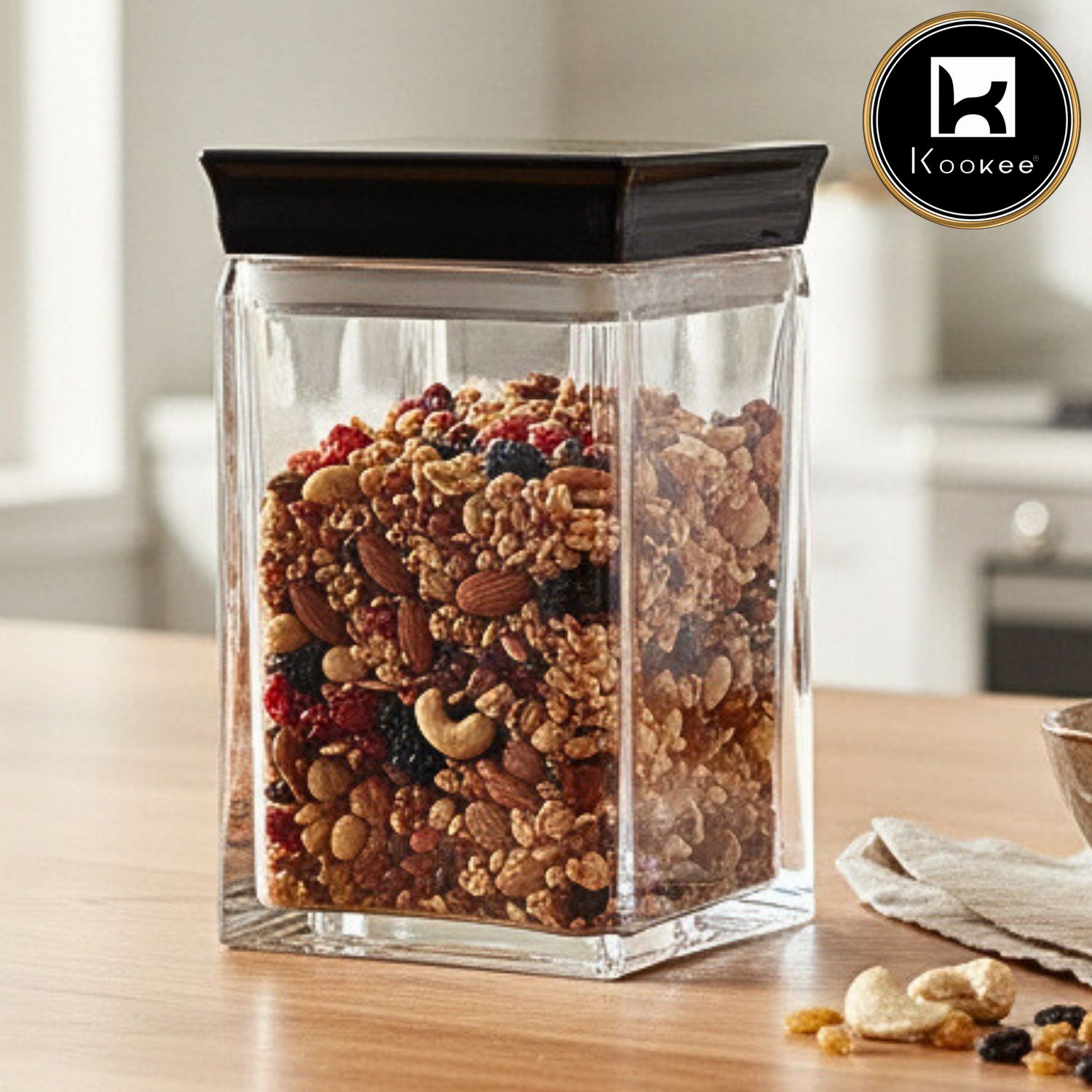 Kookee Canister Jars (Acrylic), Black, ART11246