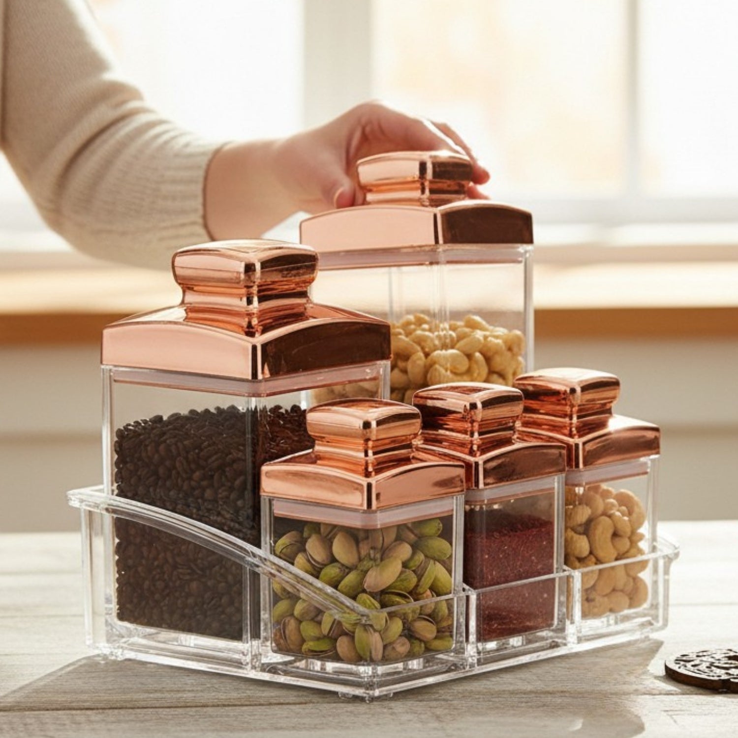 Canister Jars (Acrylic), Rose Gold, ART11248