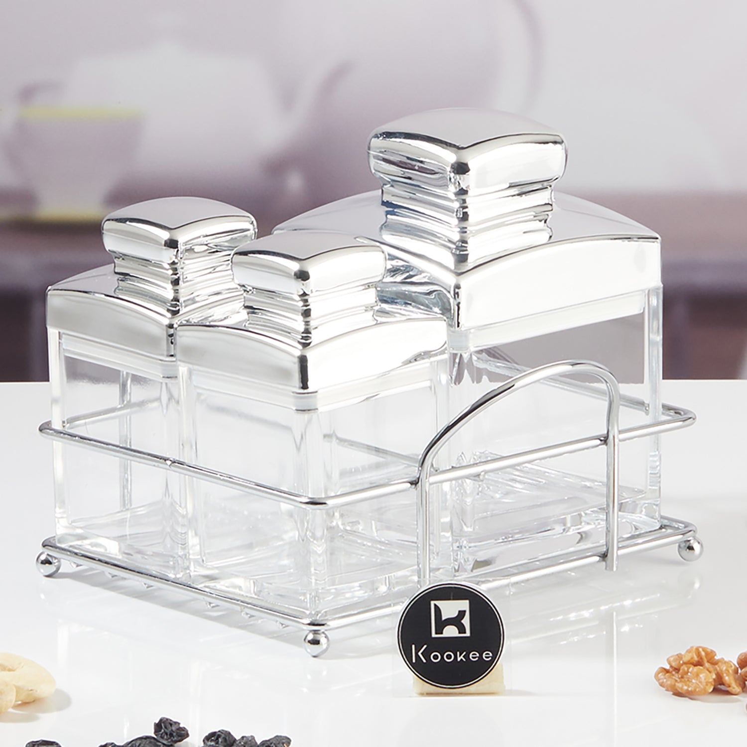 Acrylic Airtight Canister Jar & Container for Kitchen (Pack of 3) (11250)