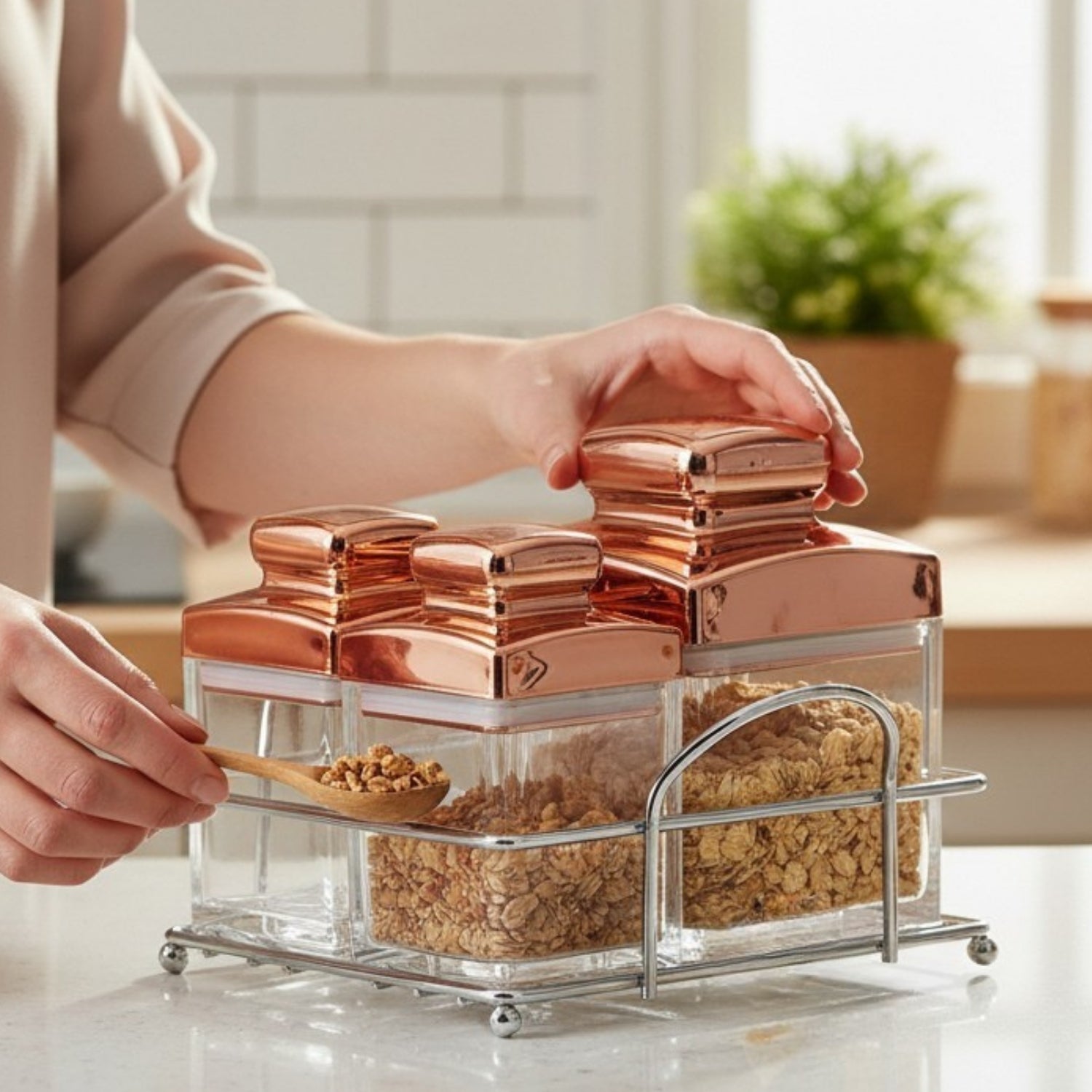 Canister Jars (Acrylic), Rose Gold, ART11250