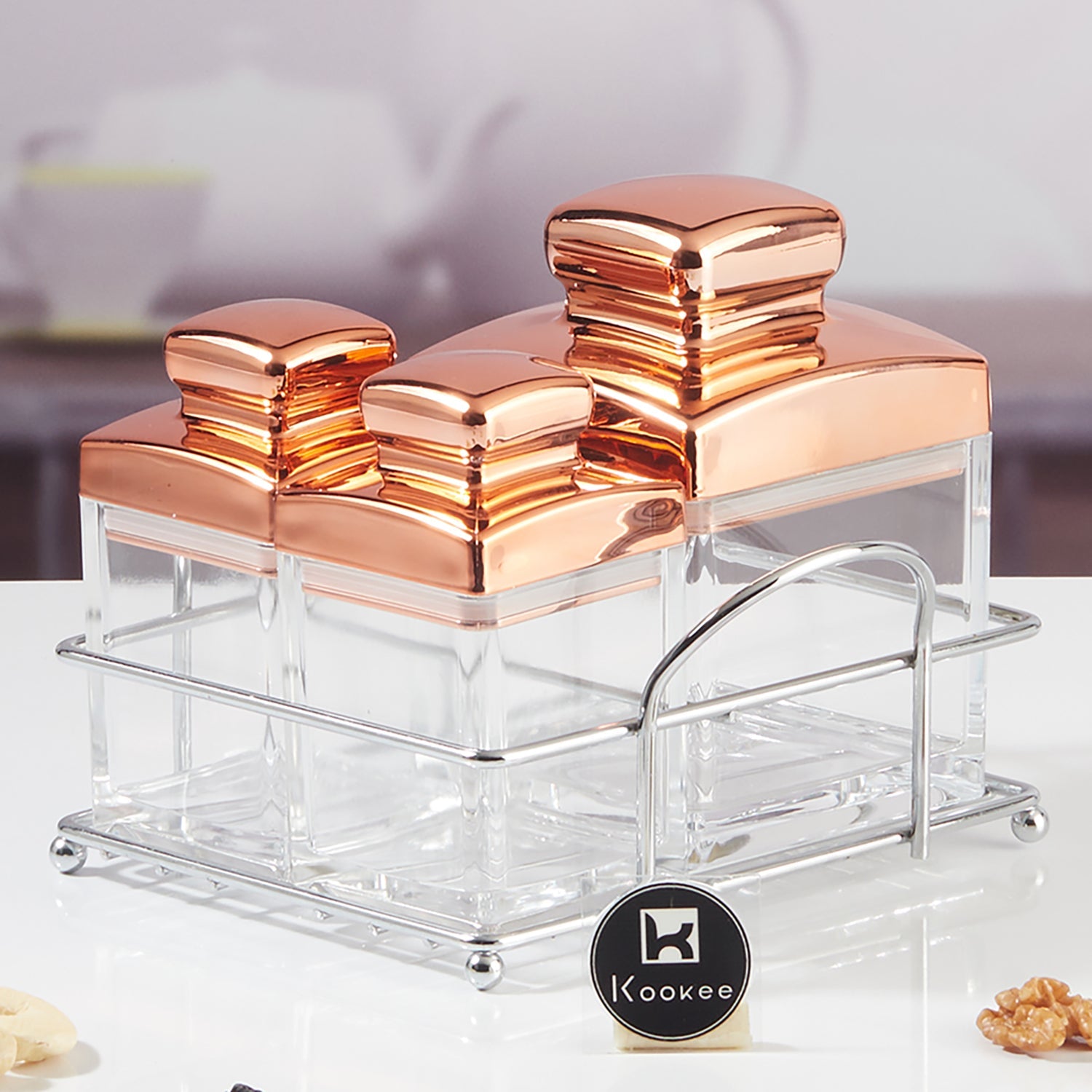 Acrylic Airtight Canister Jar & Container for Kitchen (Pack of 3) (11250)