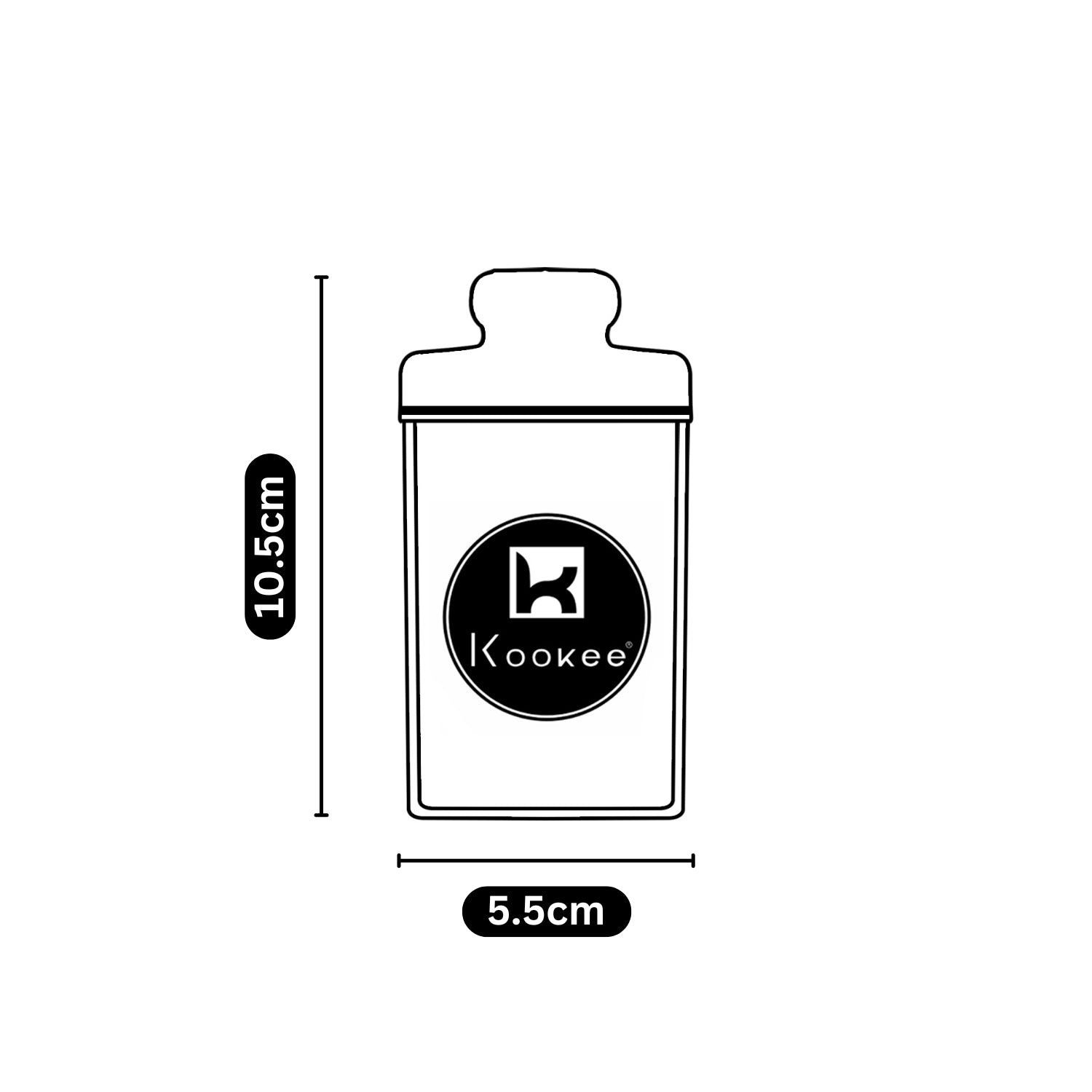 Kookee Canister Jars (Acrylic), Silver, ART11252