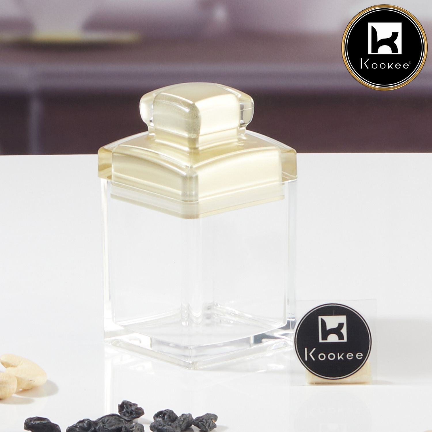 Kookee Canister Jars (Acrylic), Gold, ART11251