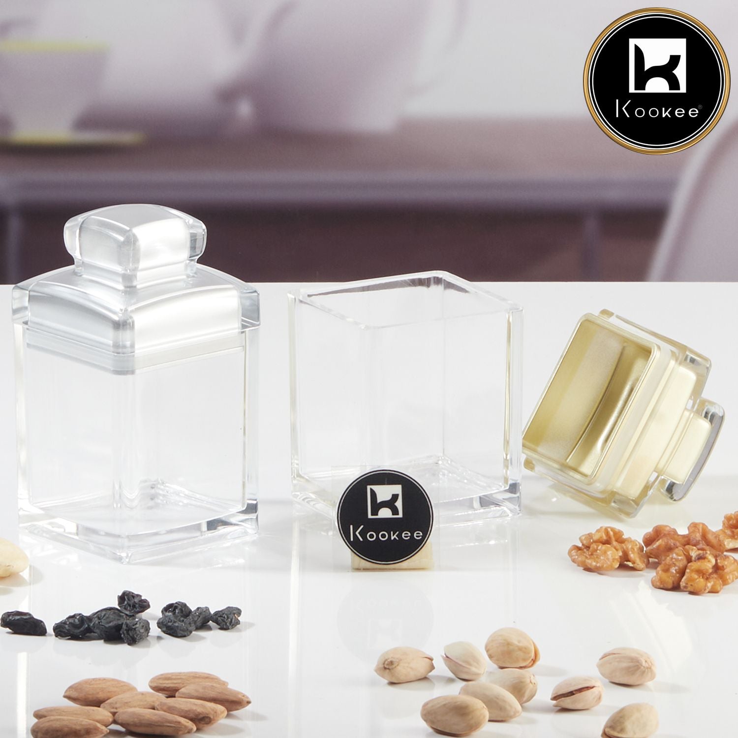 Kookee Canister Jars (Acrylic), Silver, ART11252