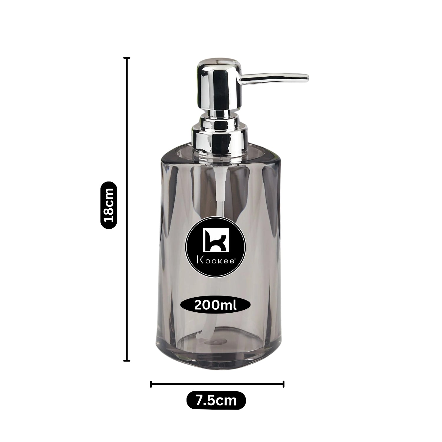 Kookee Acrylic Soap Dispensers, Transparent, ART11255