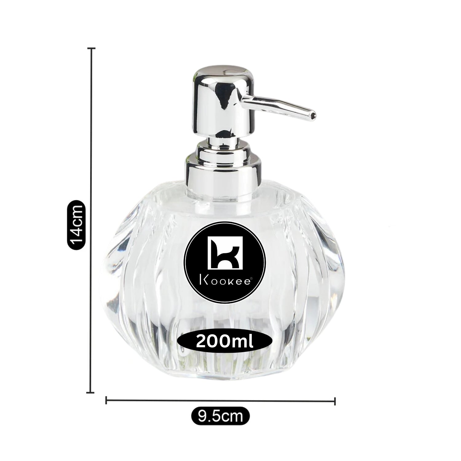 Kookee Acrylic Soap Dispensers, Transparent, ART11259