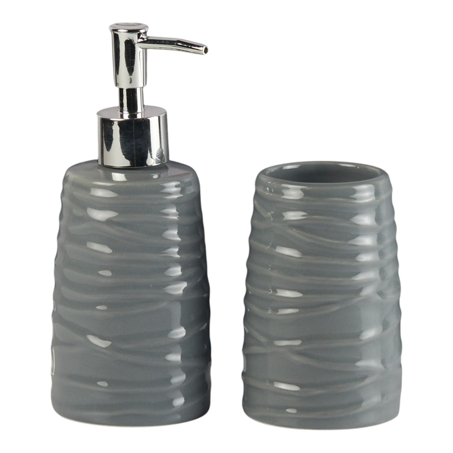 Kookee Ceramic Bathroom Sets, Grey, ART11268