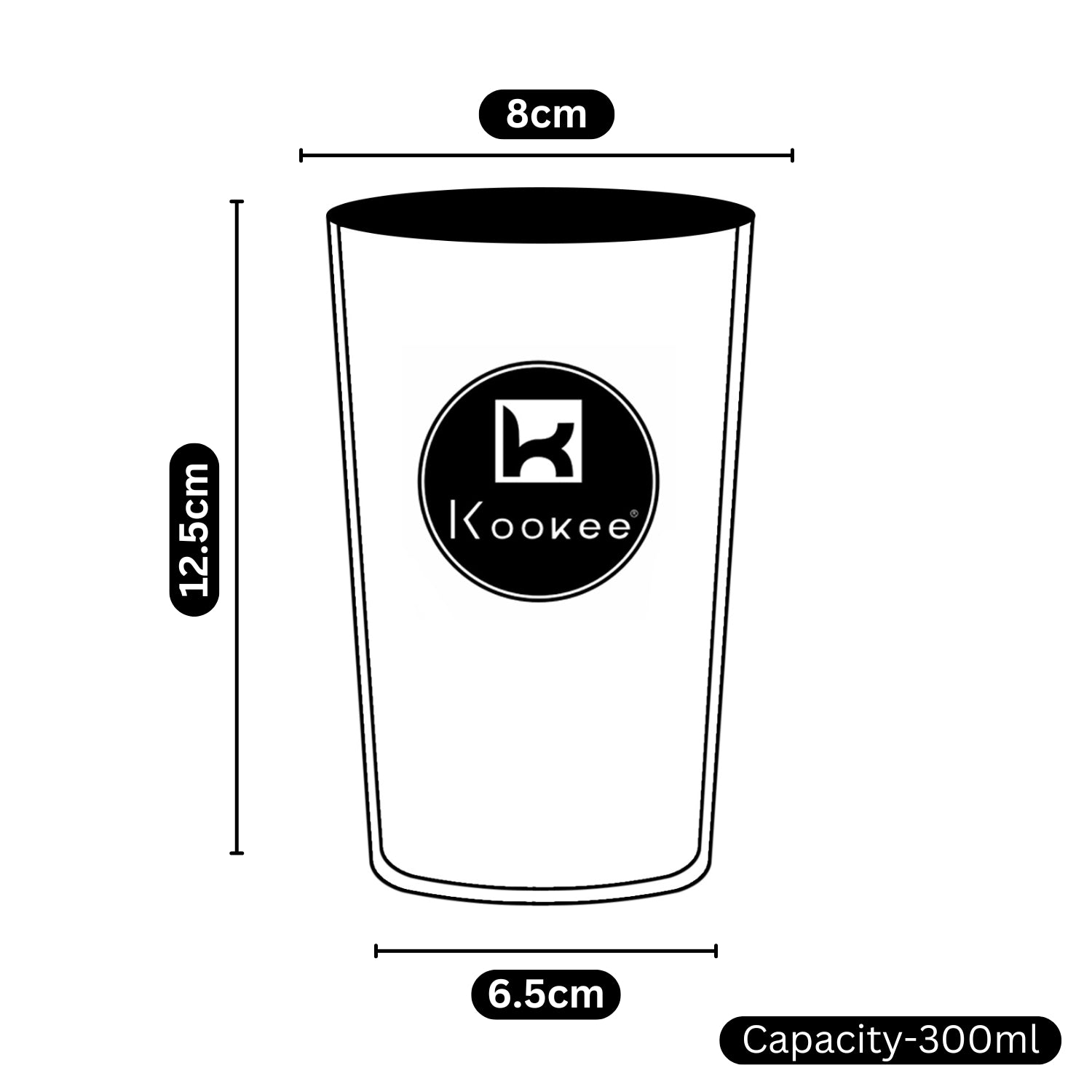 Kookee Water & Juice Glasses, Gold, ART11775