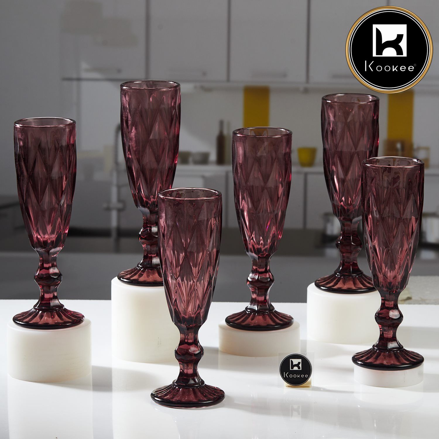 Kookee Wine Glasses, Pink, ART11750