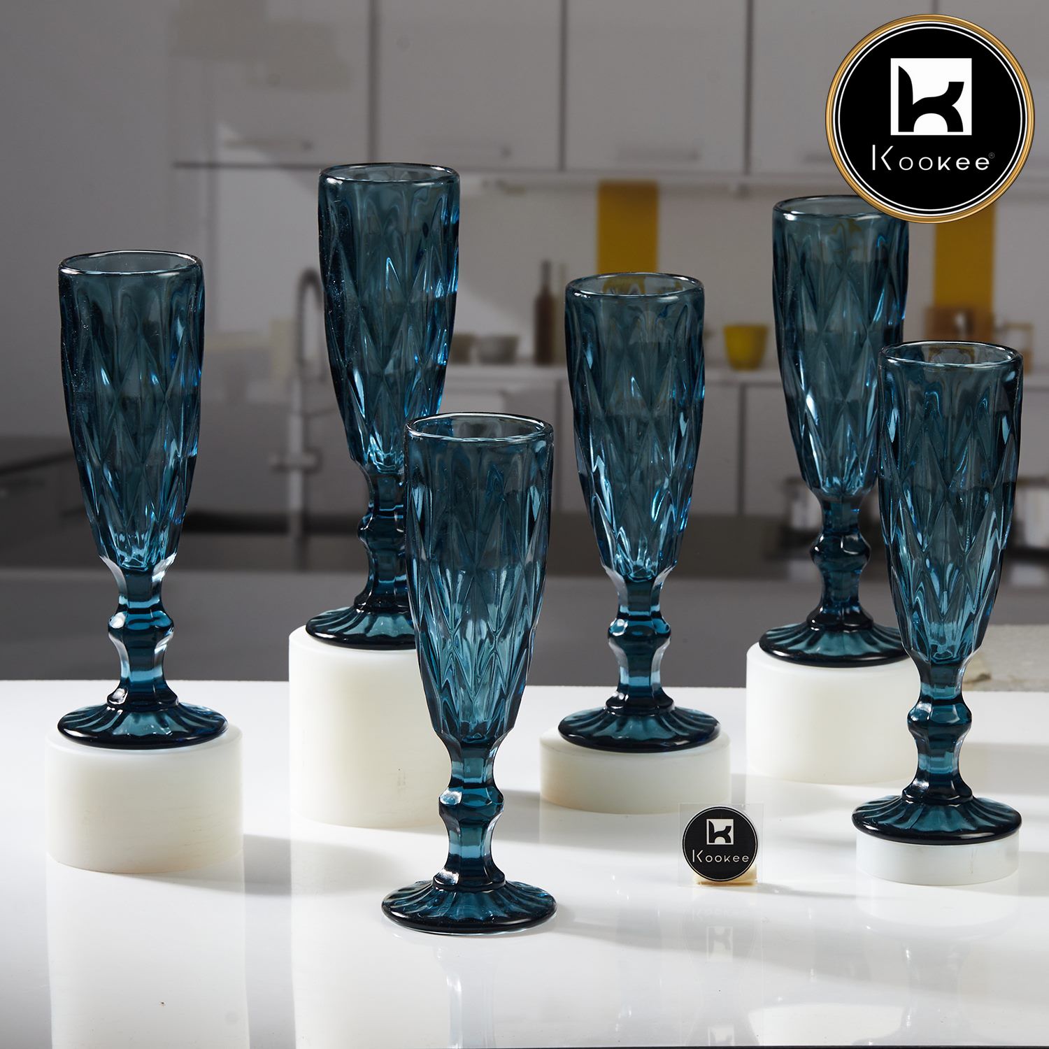 Kookee Wine Glasses, Blue, ART11751
