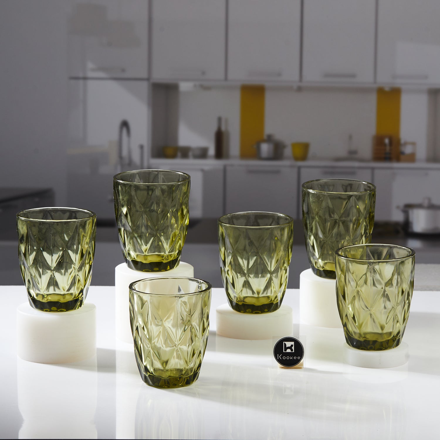 Water & Juice Glasses, Green, ART11744