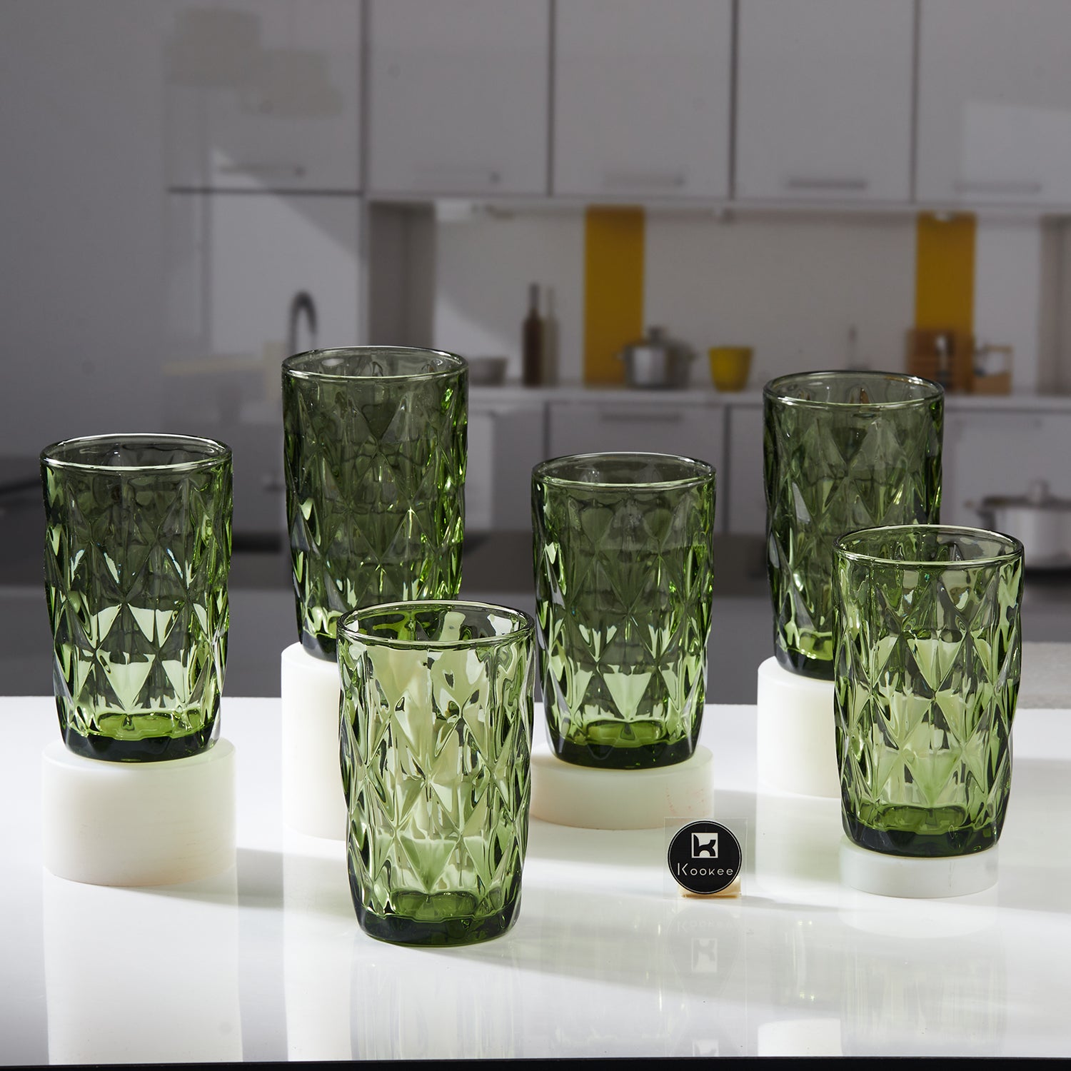 Water & Juice Glasses, Green, ART11748