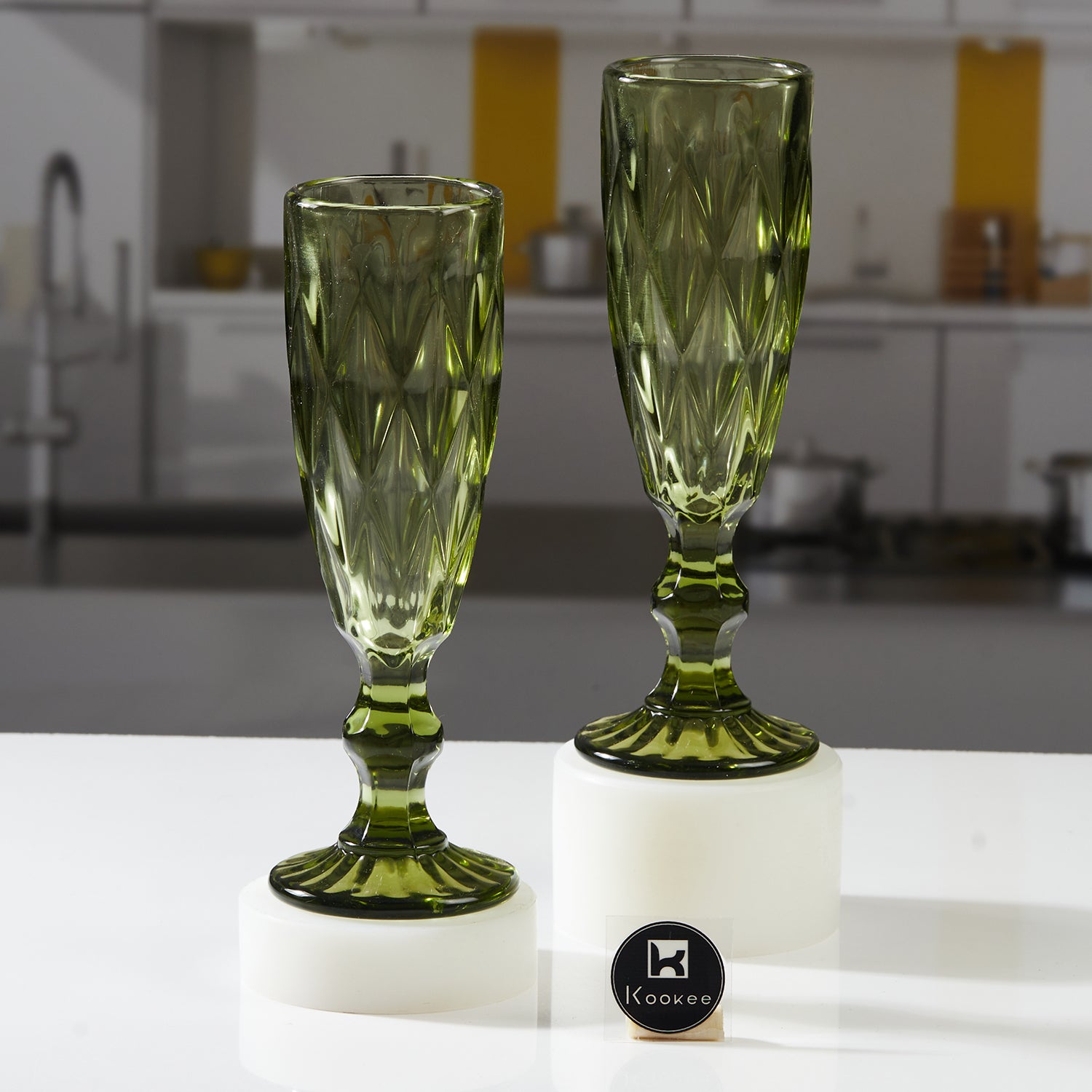 Wine Glasses, Green, ART11660