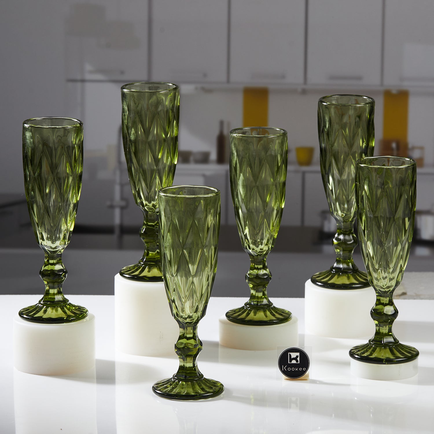 Wine Glasses, Green, ART11752