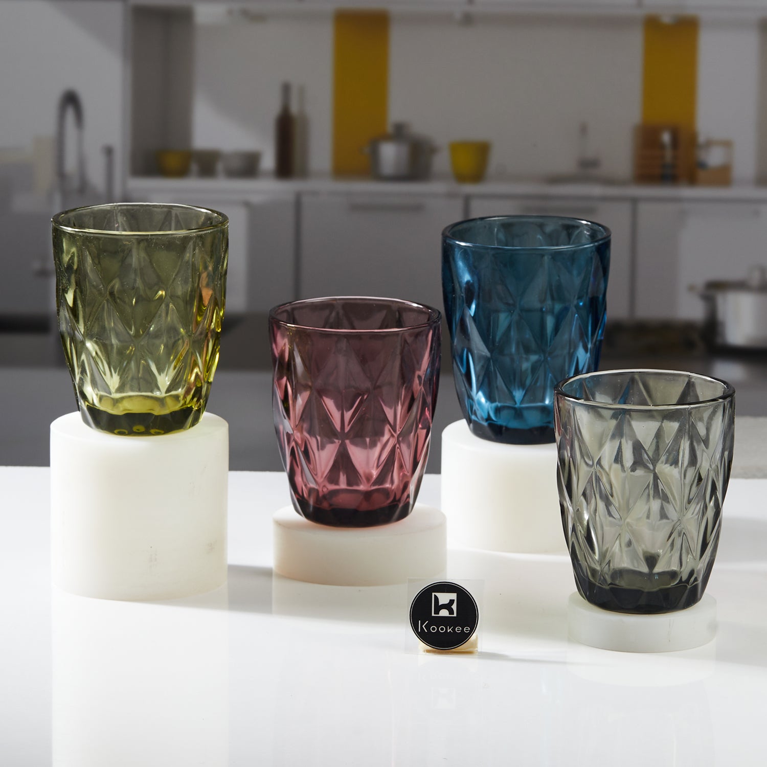 Kookee Water & Juice Glasses, Grey, ART11699