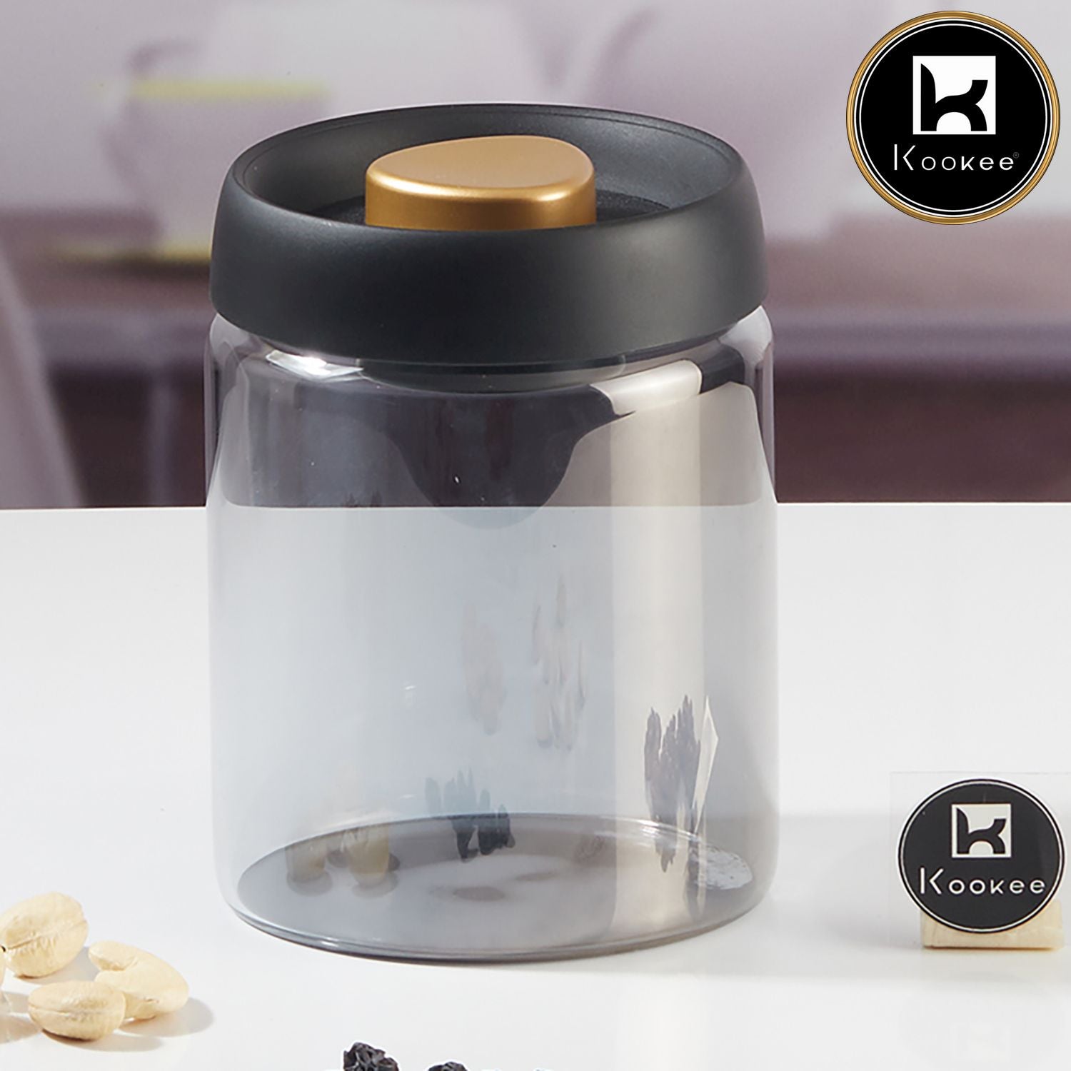 Kookee Canister Jars (Glass), Grey, ART11317