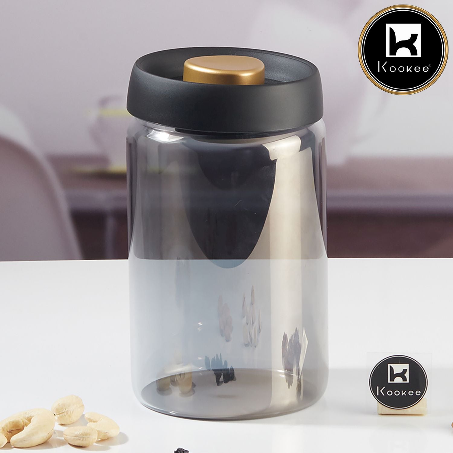 Kookee Canister Jars (Glass), Grey, ART11318