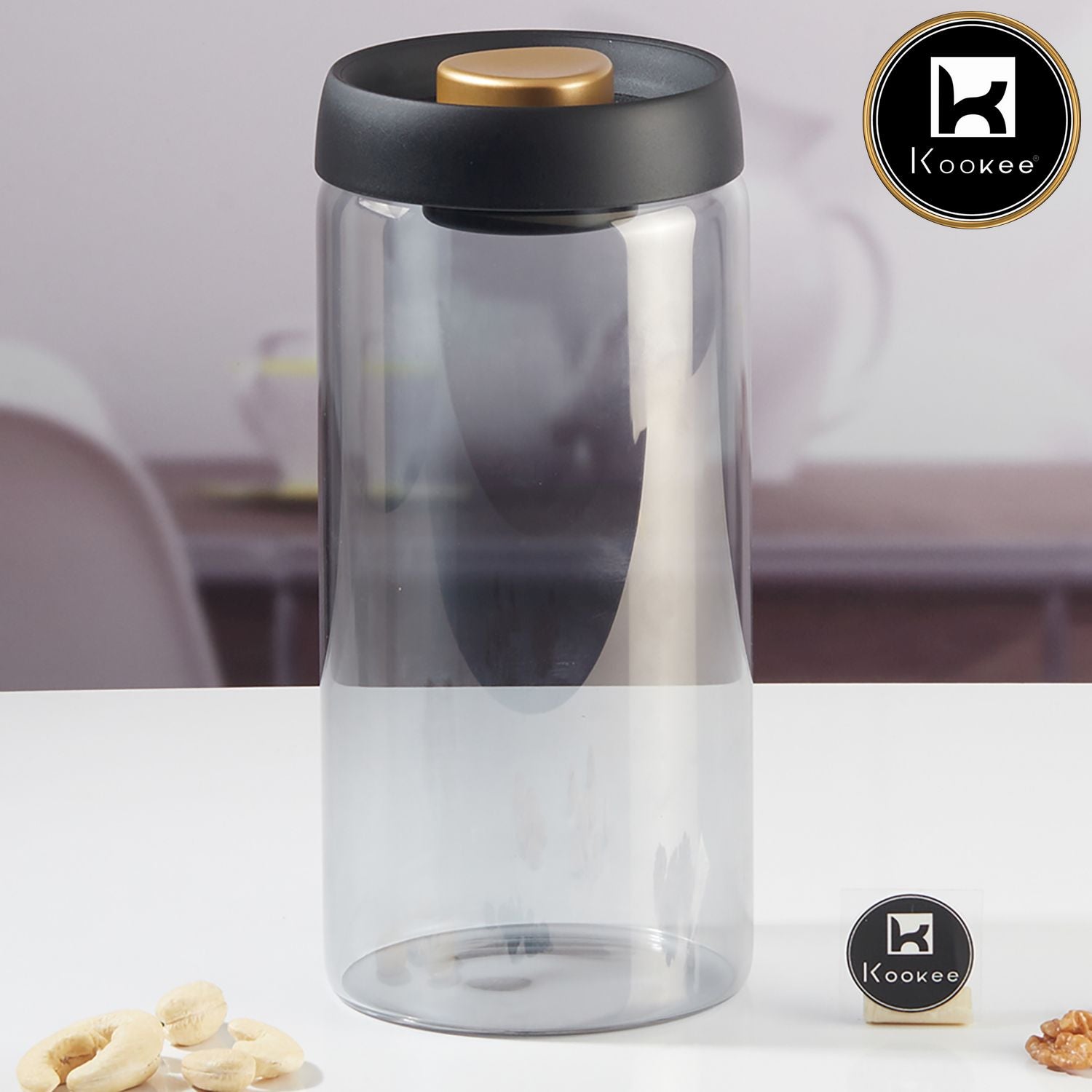 Kookee Canister Jars (Glass), Grey, ART11319