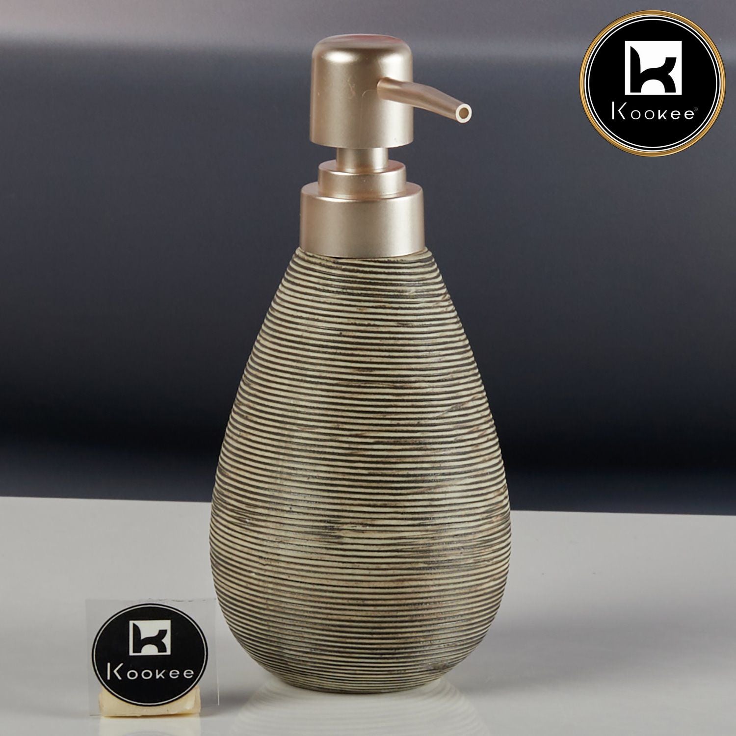 Kookee Ceramic Soap Dispensers, Grey, ART11326