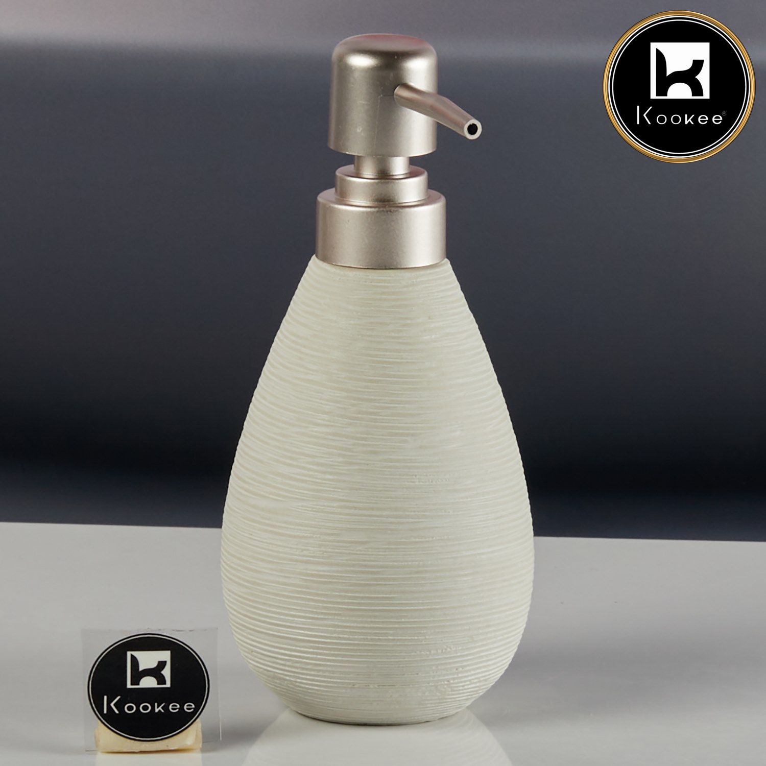 Kookee Ceramic Soap Dispensers, White, ART11328