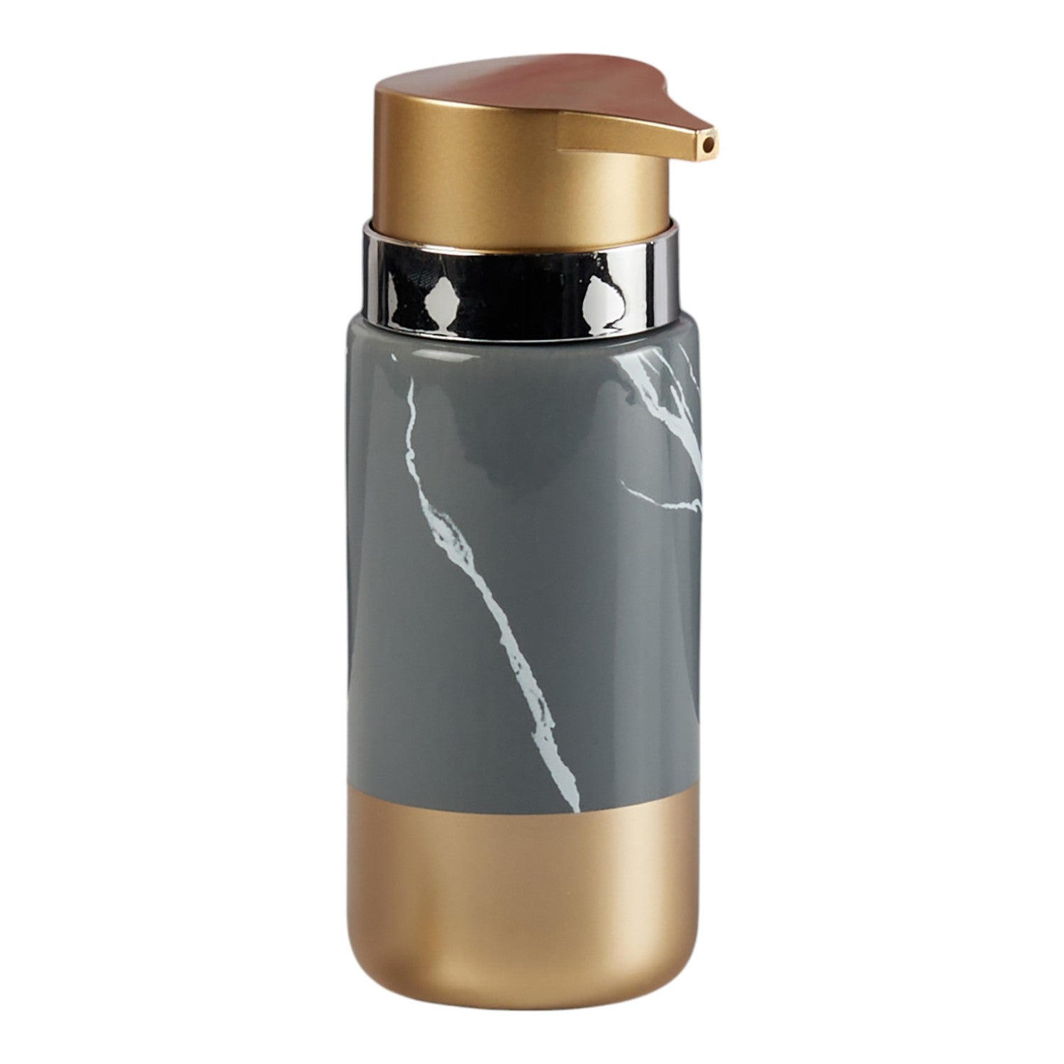 Ceramic Soap Dispenser for handwash for Bathroom, Grey, (Set of 1) (11329)