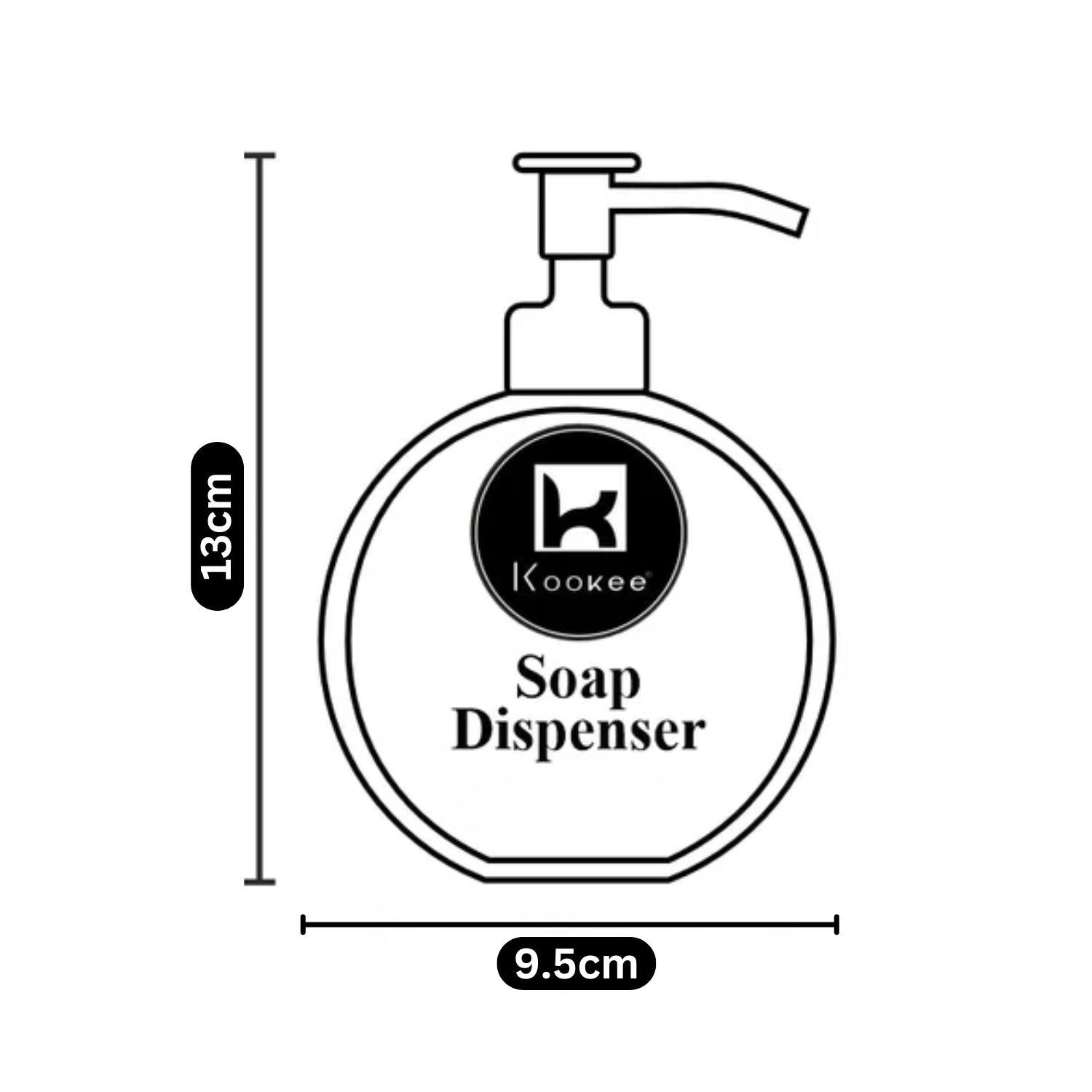 Ceramic Soap Dispenser for handwash for Bathroom, Black/Gold (V-CSD-032)