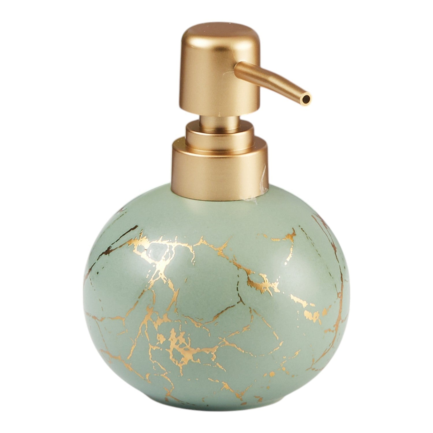 Ceramic Soap Dispenser for handwash for Bathroom, Green, (Set of 1) (11335)