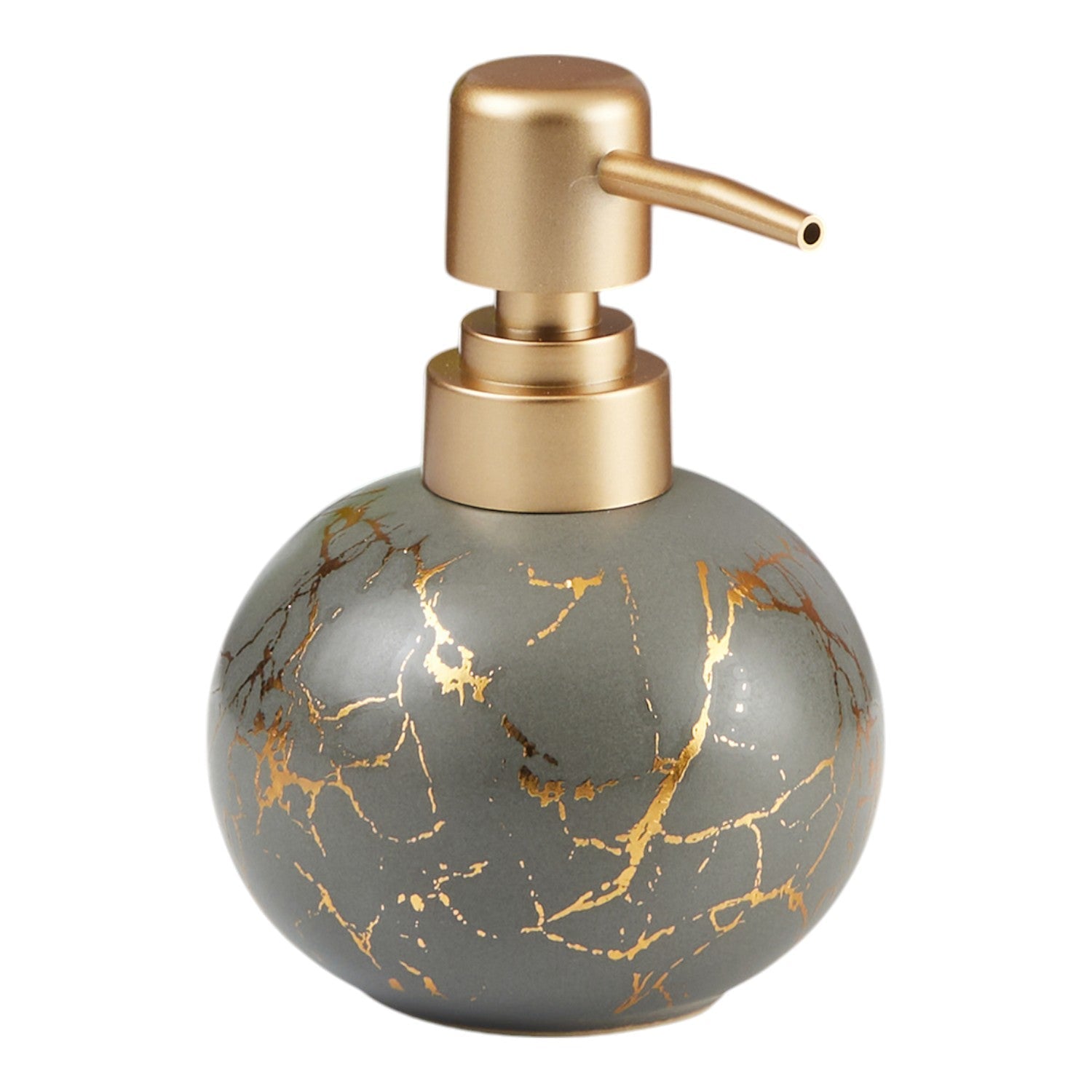 Ceramic Soap Dispenser for handwash for Bathroom, Grey, (Set of 1) (11336)