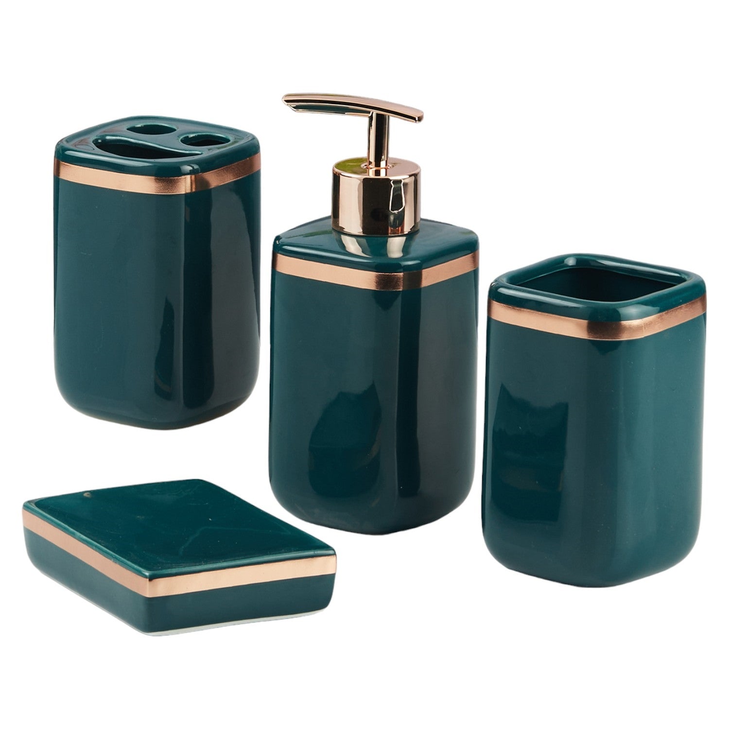 Kookee Ceramic Bathroom Sets, Green, ART11338