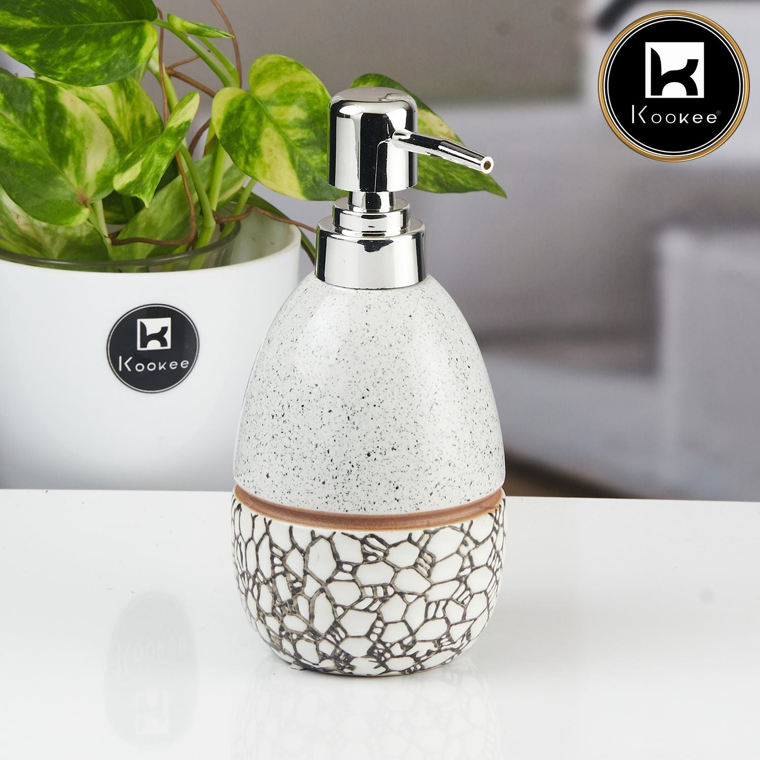 Kookee Ceramic Soap Dispensers, grey, ART11343