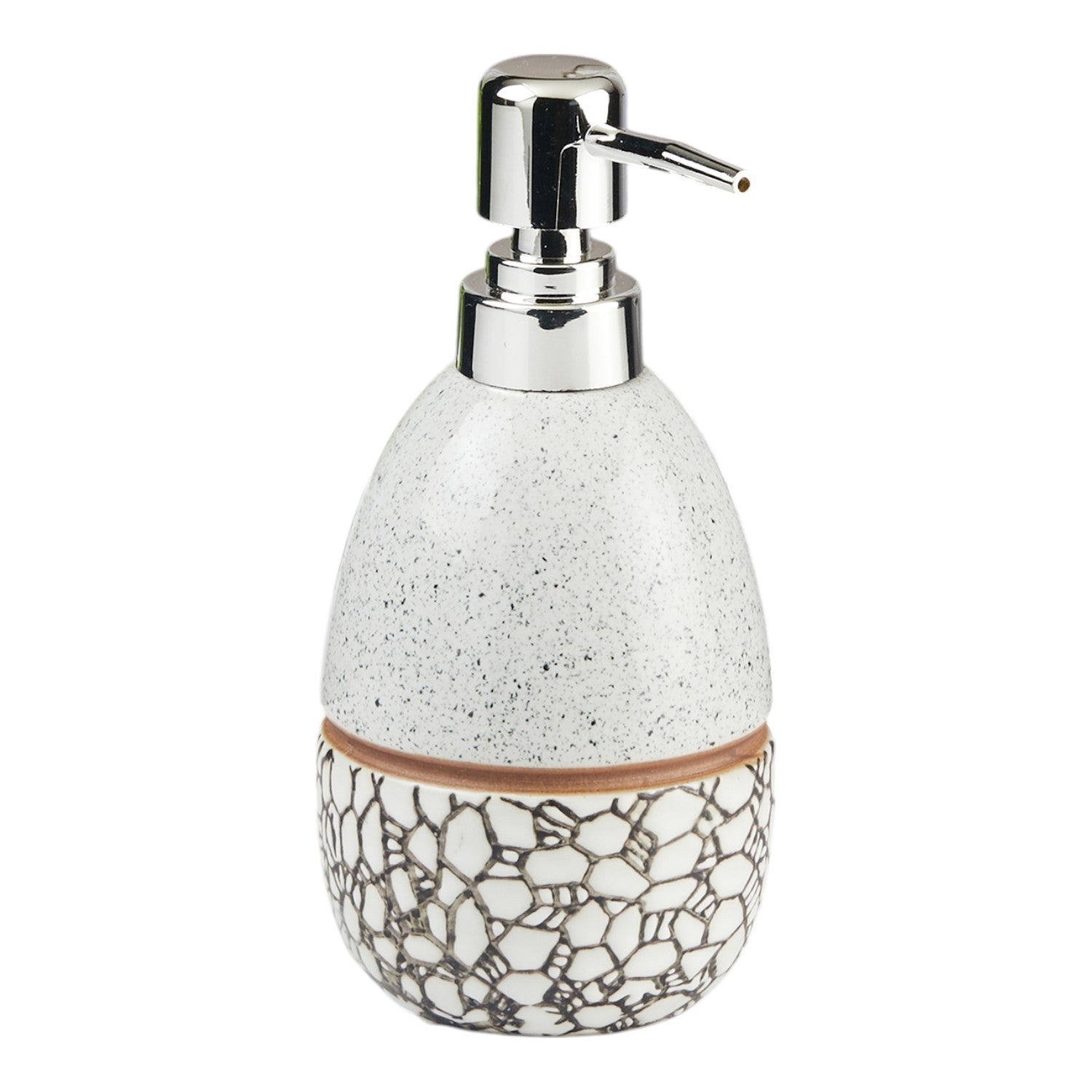 Ceramic Soap Dispenser for handwash for Bathroom, grey, (Set of 1) (11343)