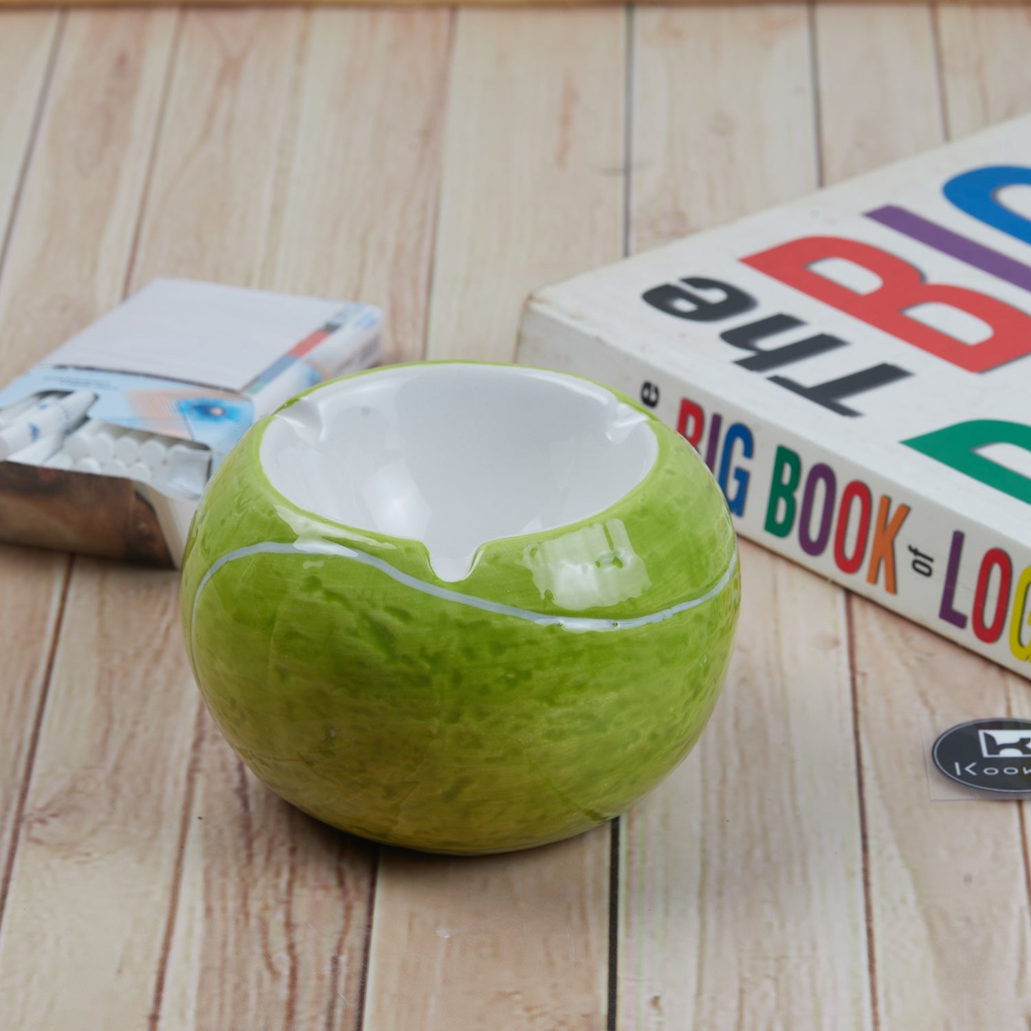 Groovy Ceramic Ashtray for Home & Office, Green (11348)