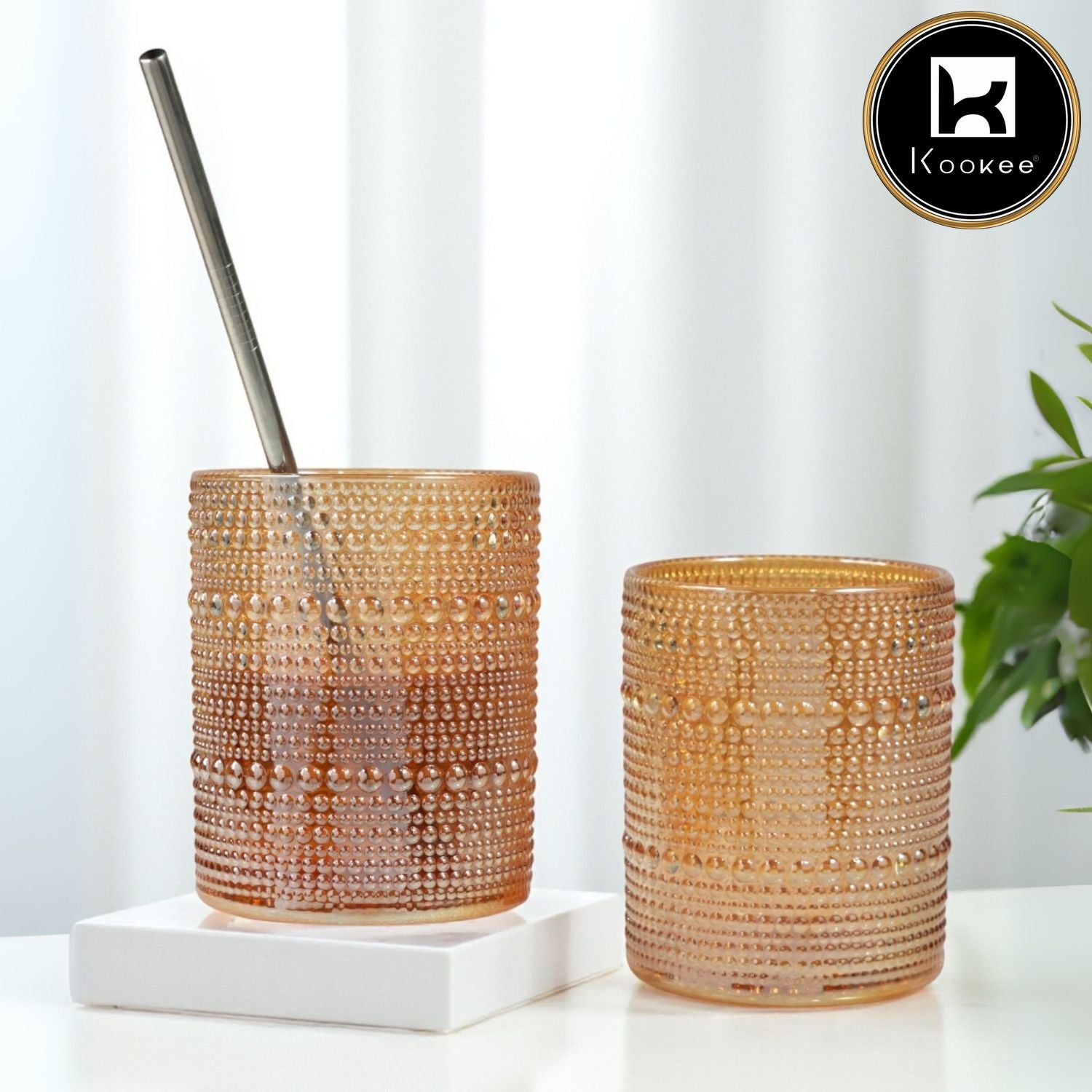 Kookee Whiskey Glasses, Gold, ART11357