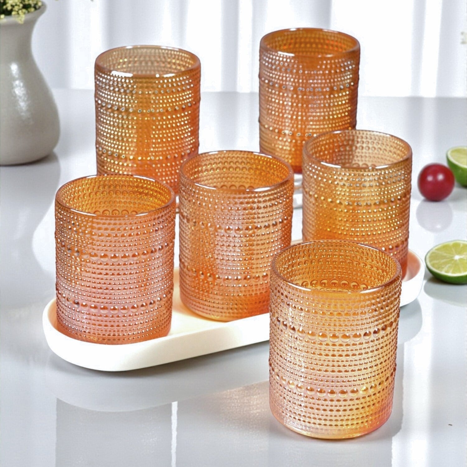 Jupiter Vintage Hobnail Old Fashioned Bubble Glasses (Set of 6) (11164)