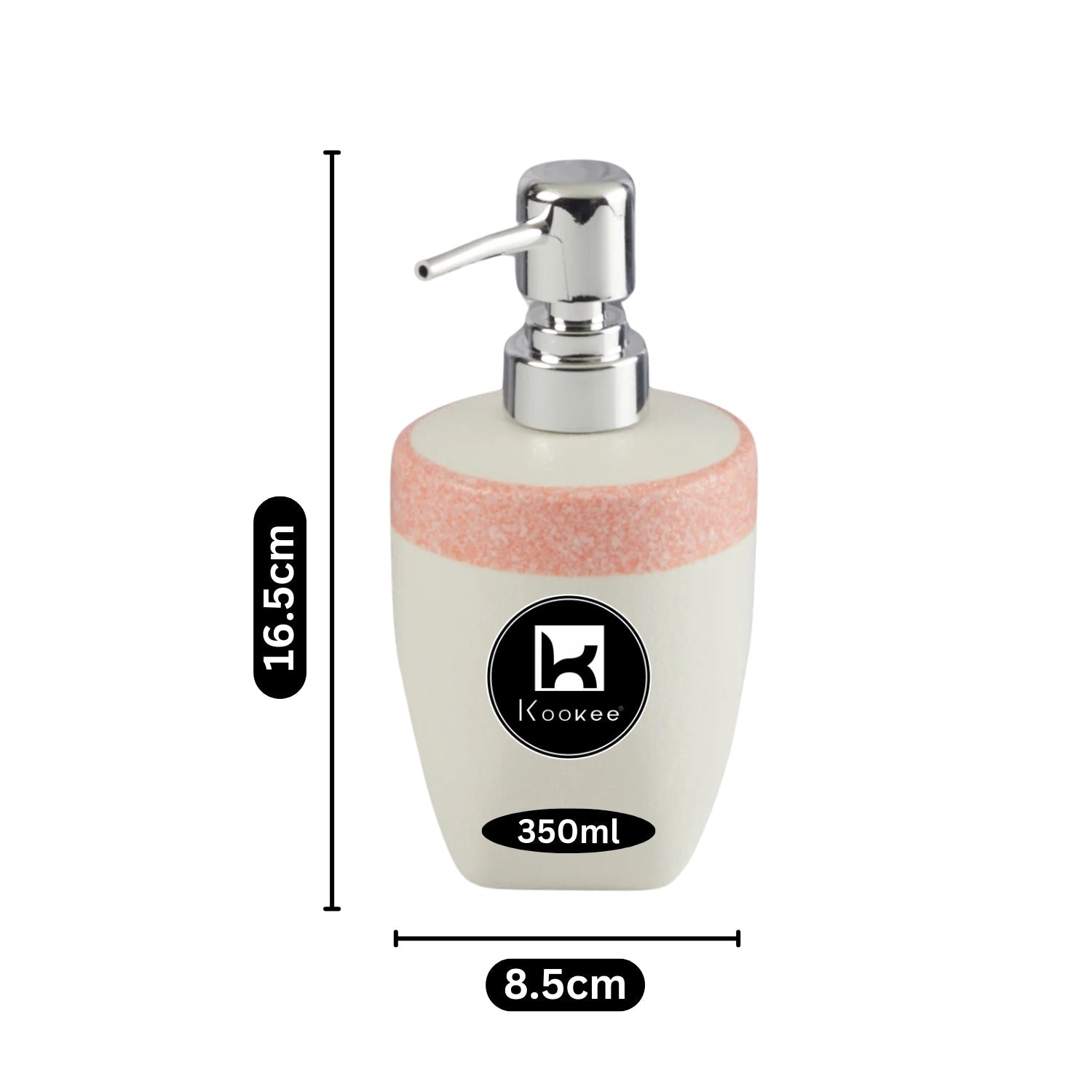 Ceramic Soap Dispenser for handwash for Bathroom, Pink, (Set of 1) (11361)