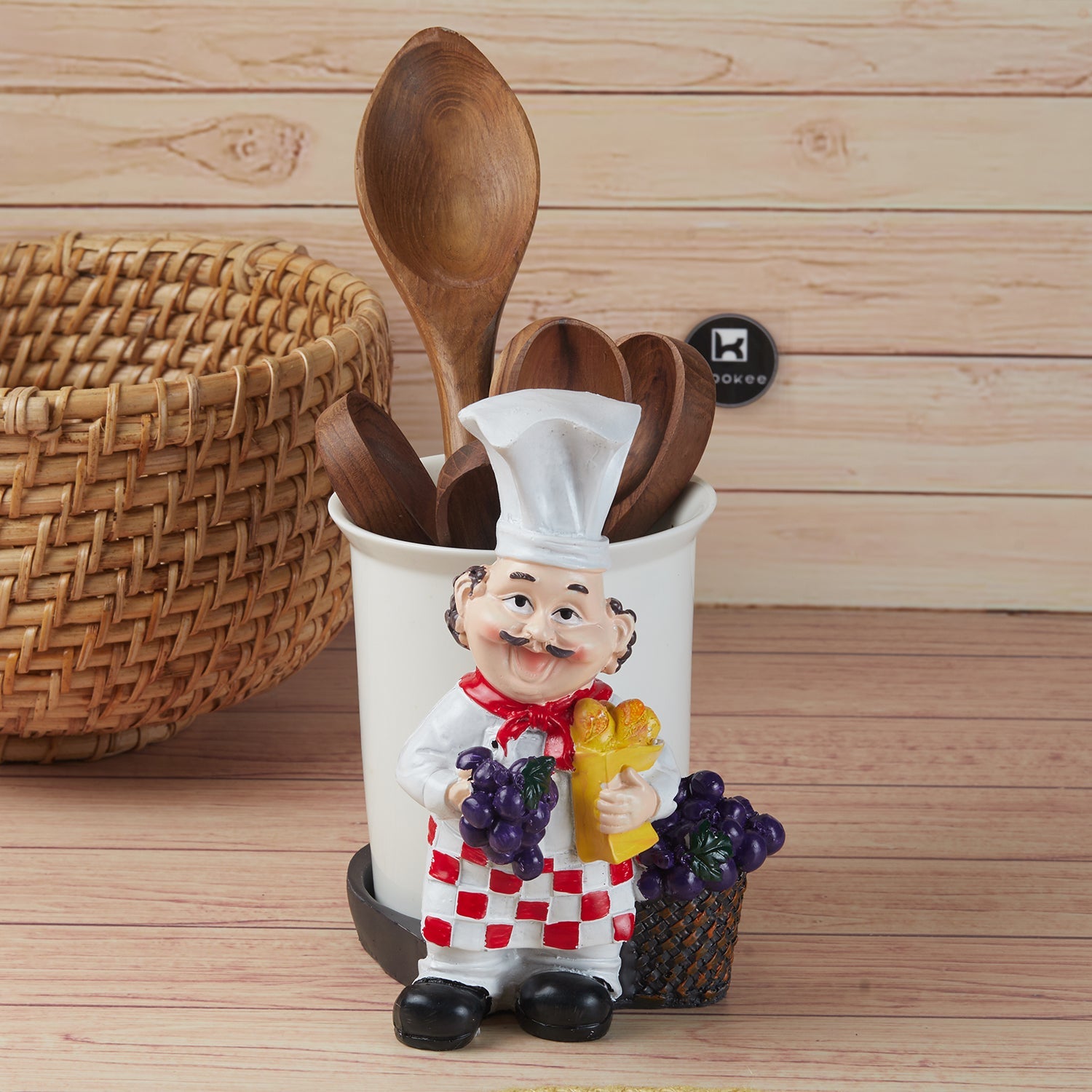 Polyresin Chef Spoon Stand & Cutlery Holder for Dining Table (11365)