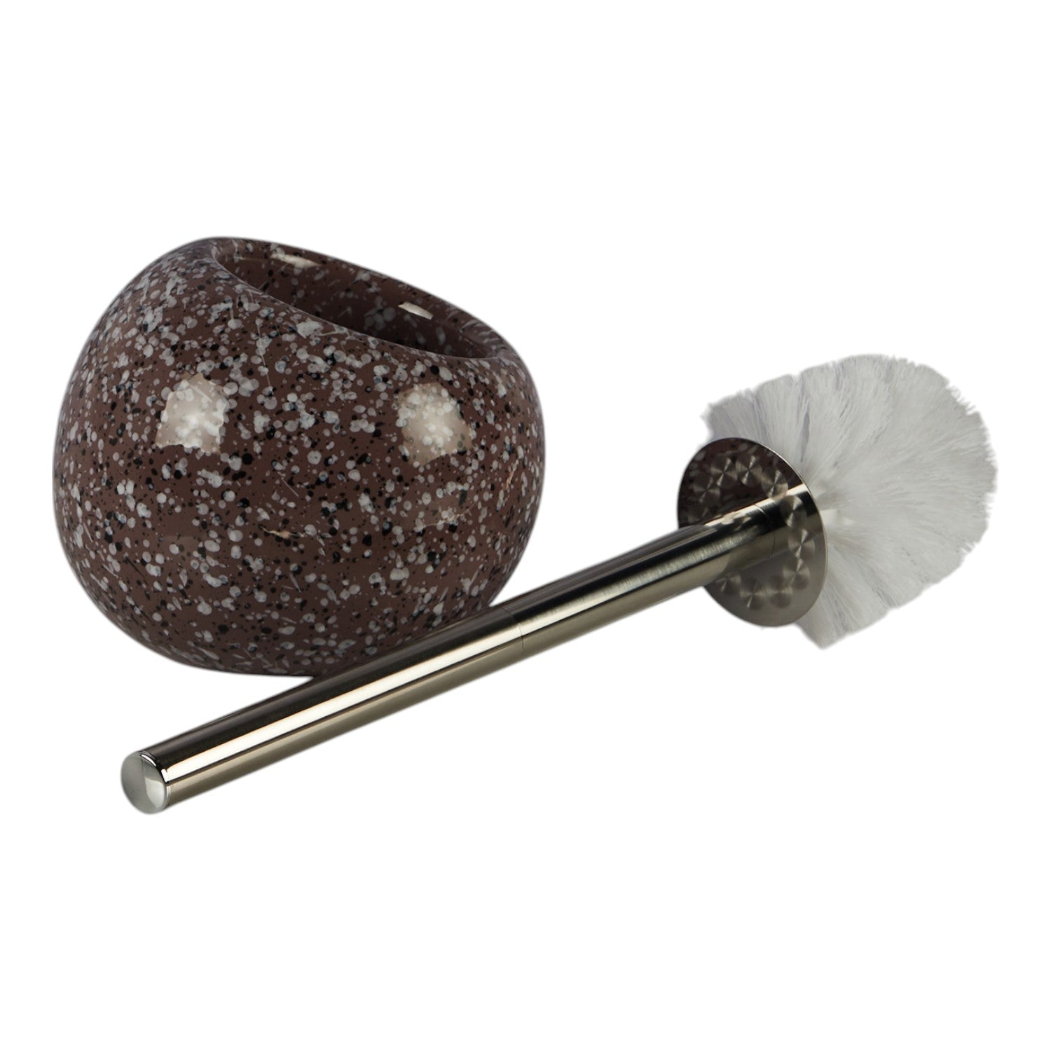 Ceramic Toilet Cleaner Brush with Holder Stand for Bathroom (V-CTB-001-3)