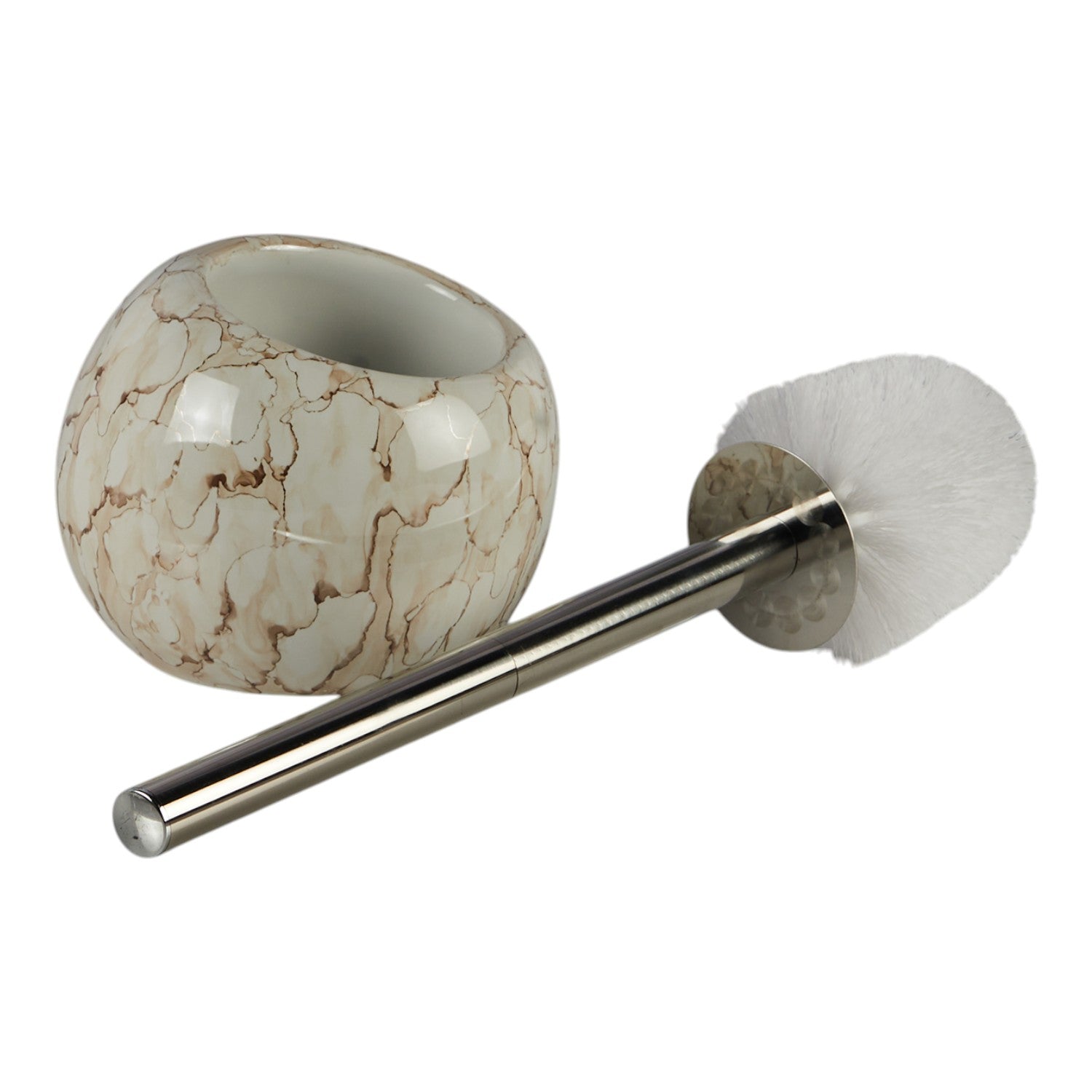 Ceramic Toilet Cleaner Brush with Holder Stand for Bathroom (V-CTB-001-3)