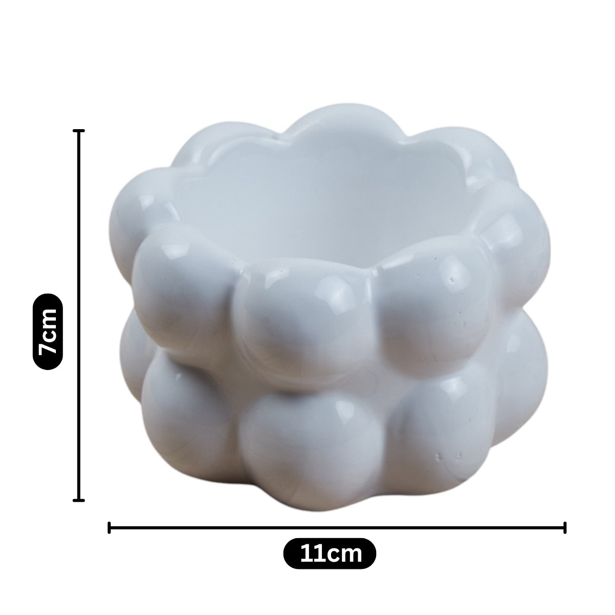 Kookee Ceramic Ashtrays, White, ART11376