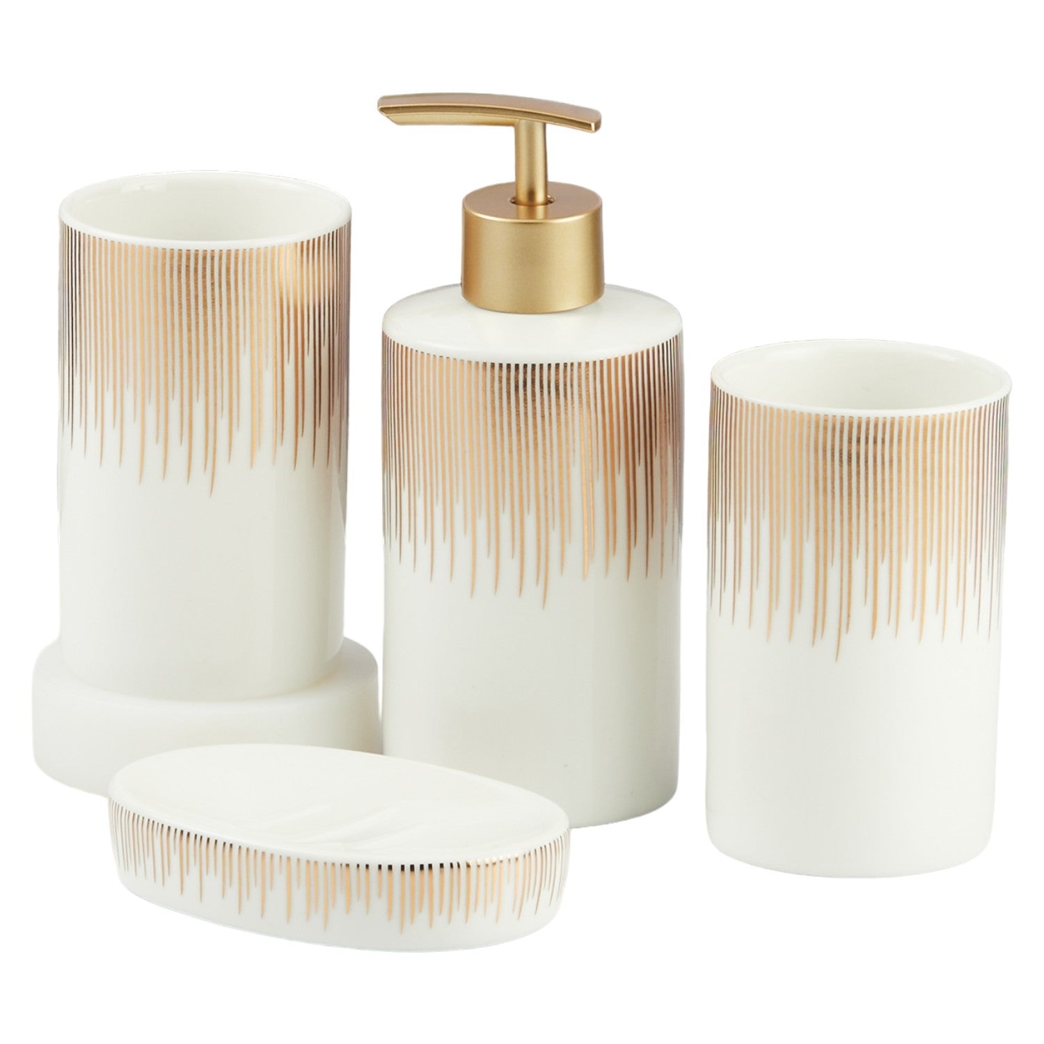 Kookee Ceramic Bathroom Sets, White, ART11395