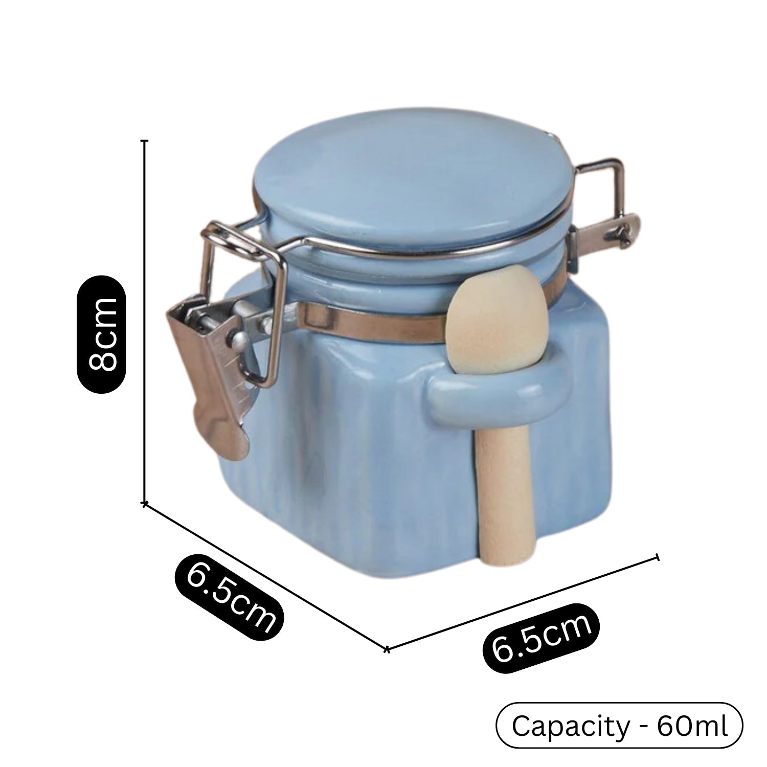 Ceramic Airtight Mini Canister Jar and Container for Kitchen (Pack of 1) (11416)