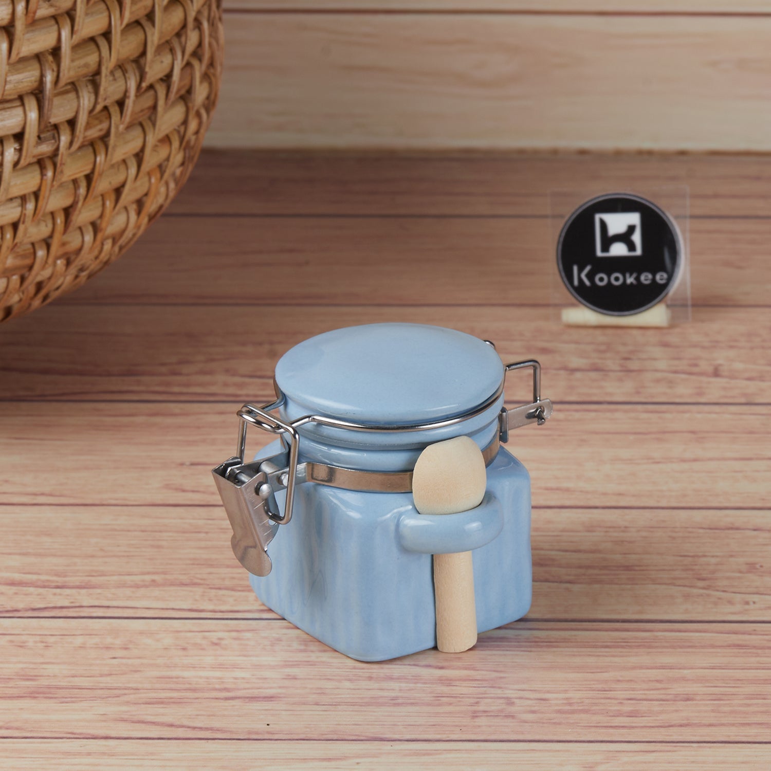 Ceramic Airtight Mini Canister Jar and Container for Kitchen (Pack of 1) (11416)