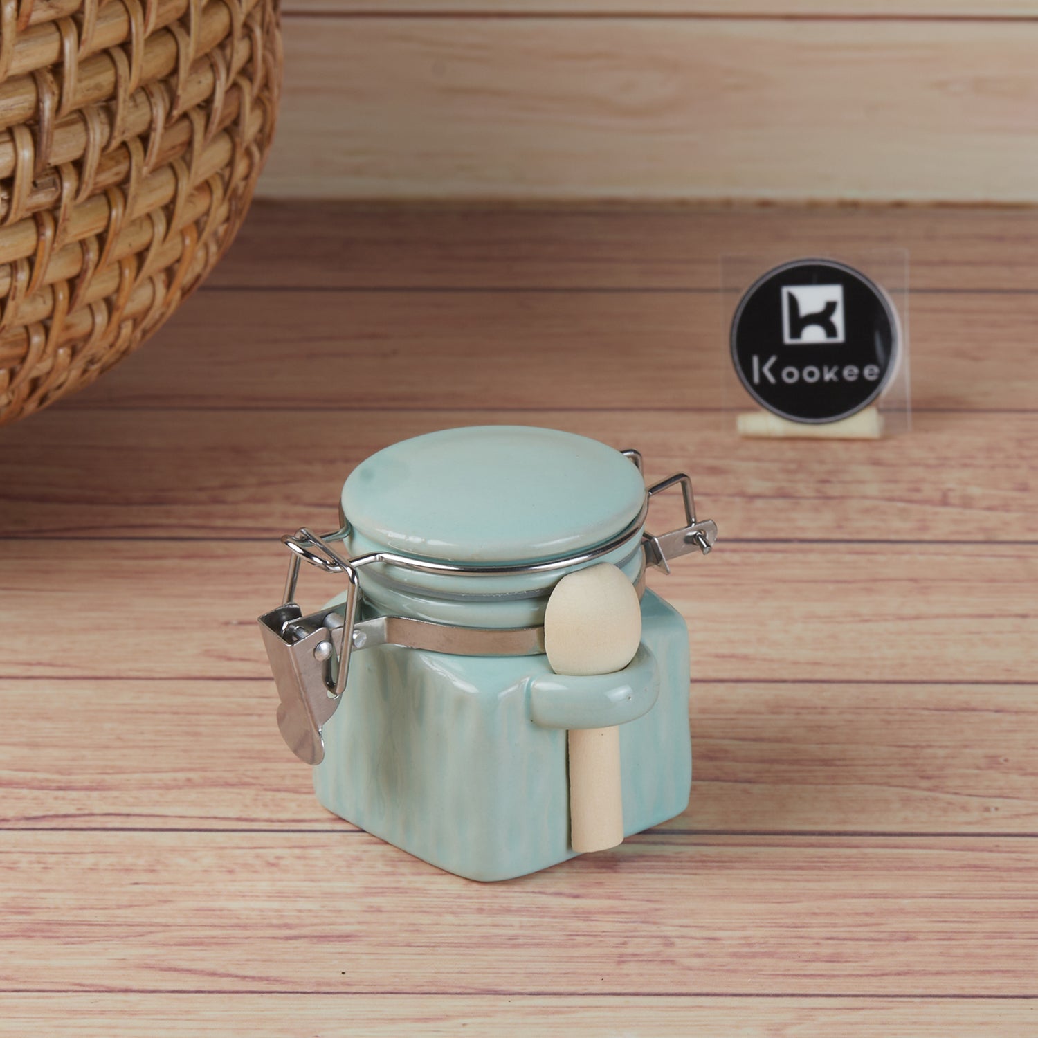 Ceramic Airtight Mini Canister Jar and Container for Kitchen (Pack of 1) (11416)