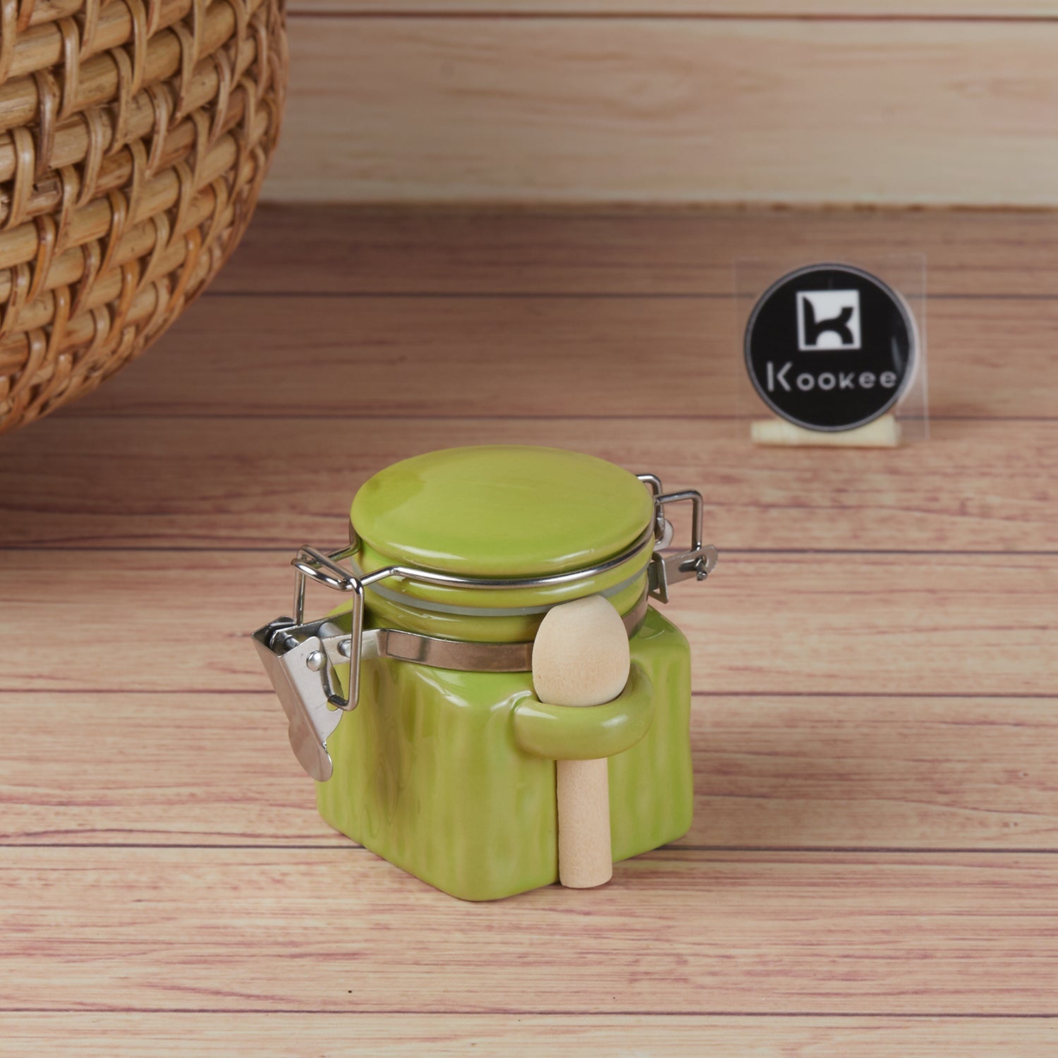 Ceramic Airtight Mini Canister Jar and Container for Kitchen (Pack of 1) (11416)