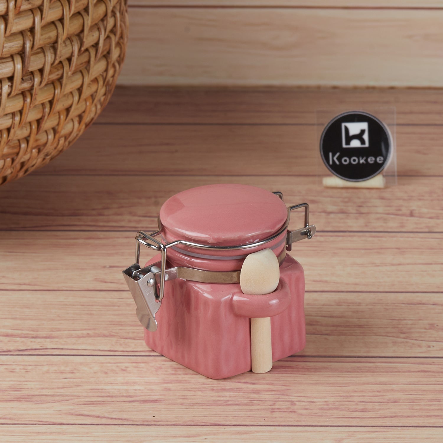 Ceramic Airtight Mini Canister Jar and Container for Kitchen (Pack of 1) (11416)