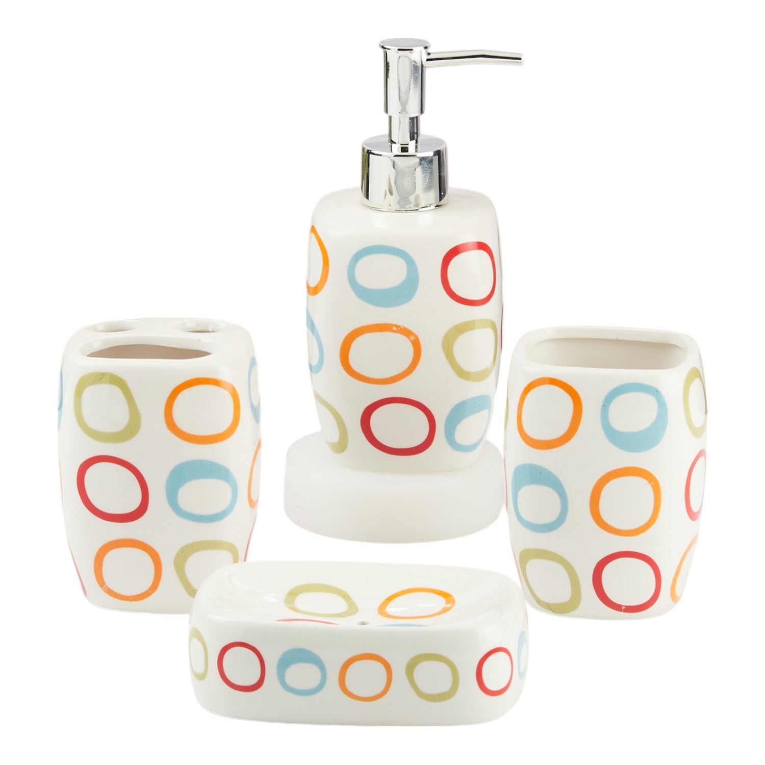Kookee Ceramic Bathroom Sets, Multi, ART11435