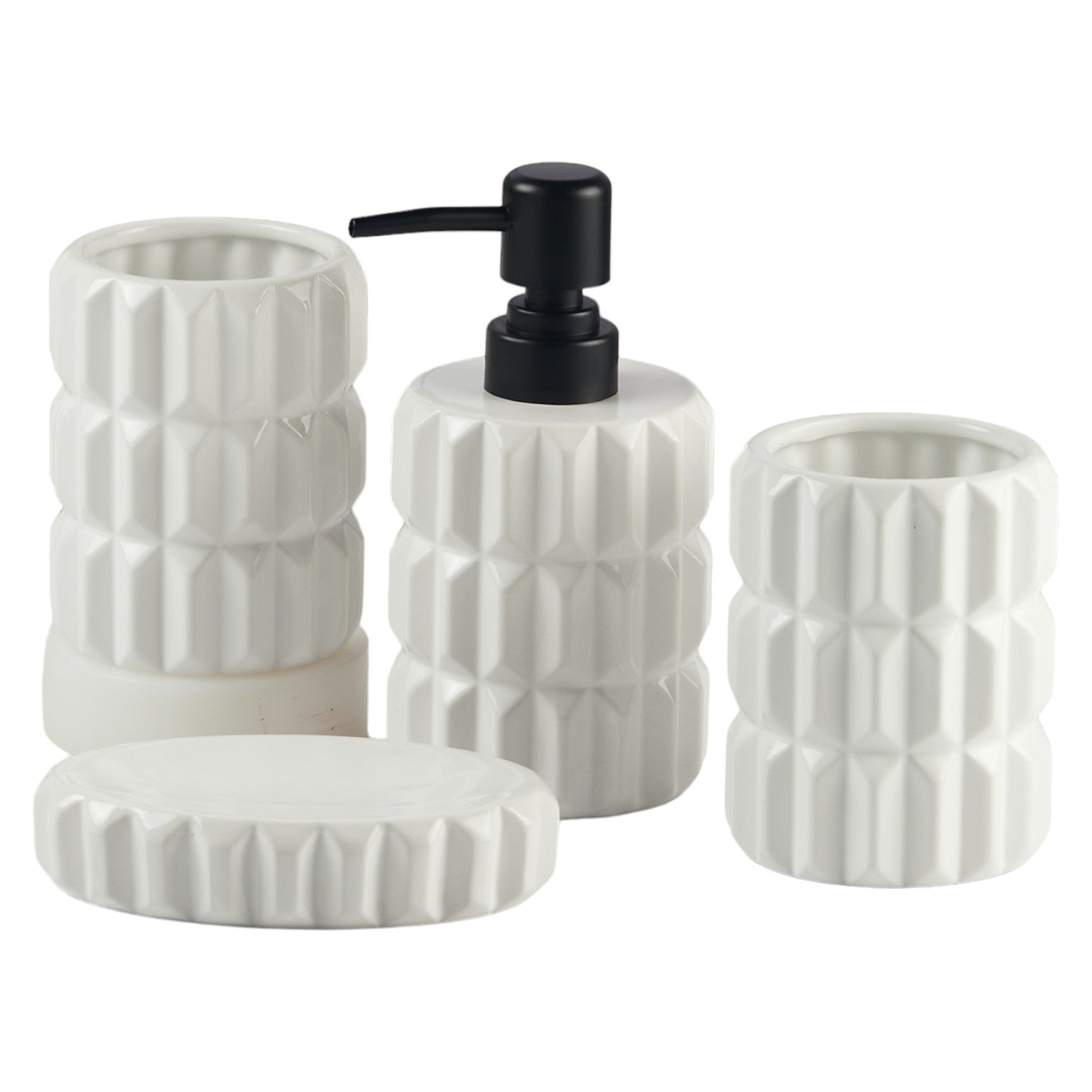 Kookee Ceramic Bathroom Sets, White, ART11437
