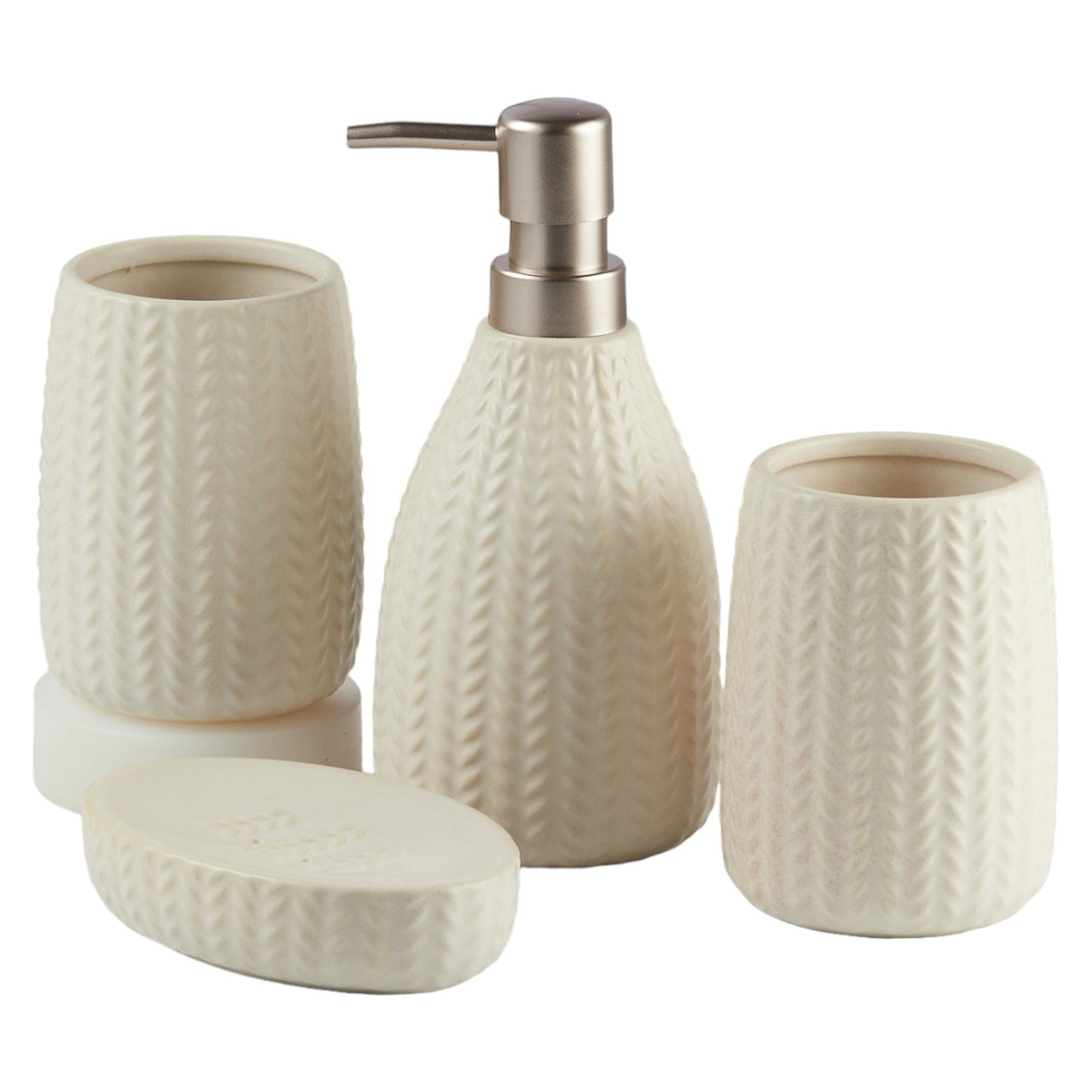Kookee Ceramic Bathroom Sets, Beige, ART11444