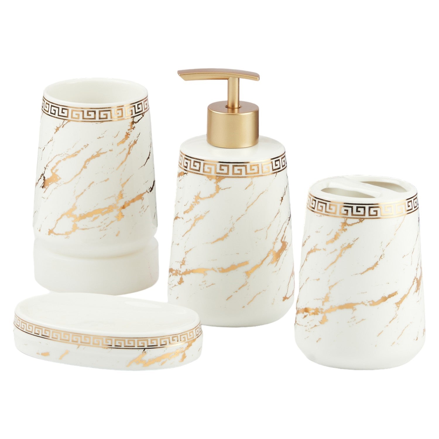 Kookee Ceramic Bathroom Sets, White, ART11448
